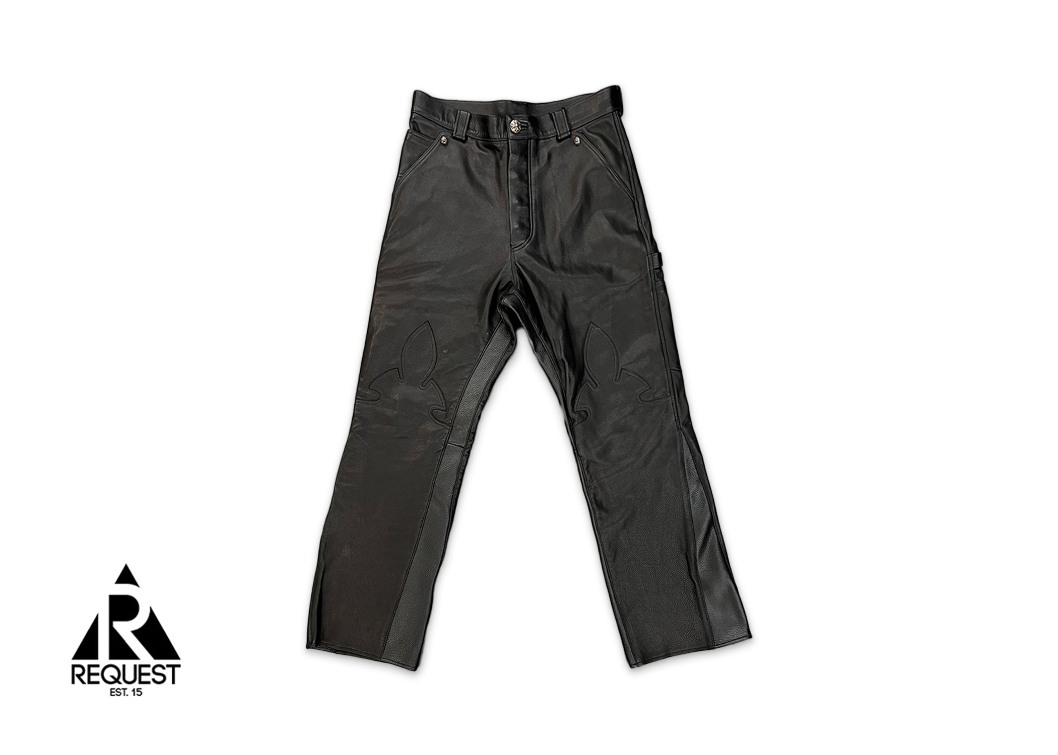 Chrome Hearts Flared Le Fleur Leather Pant "Black"
