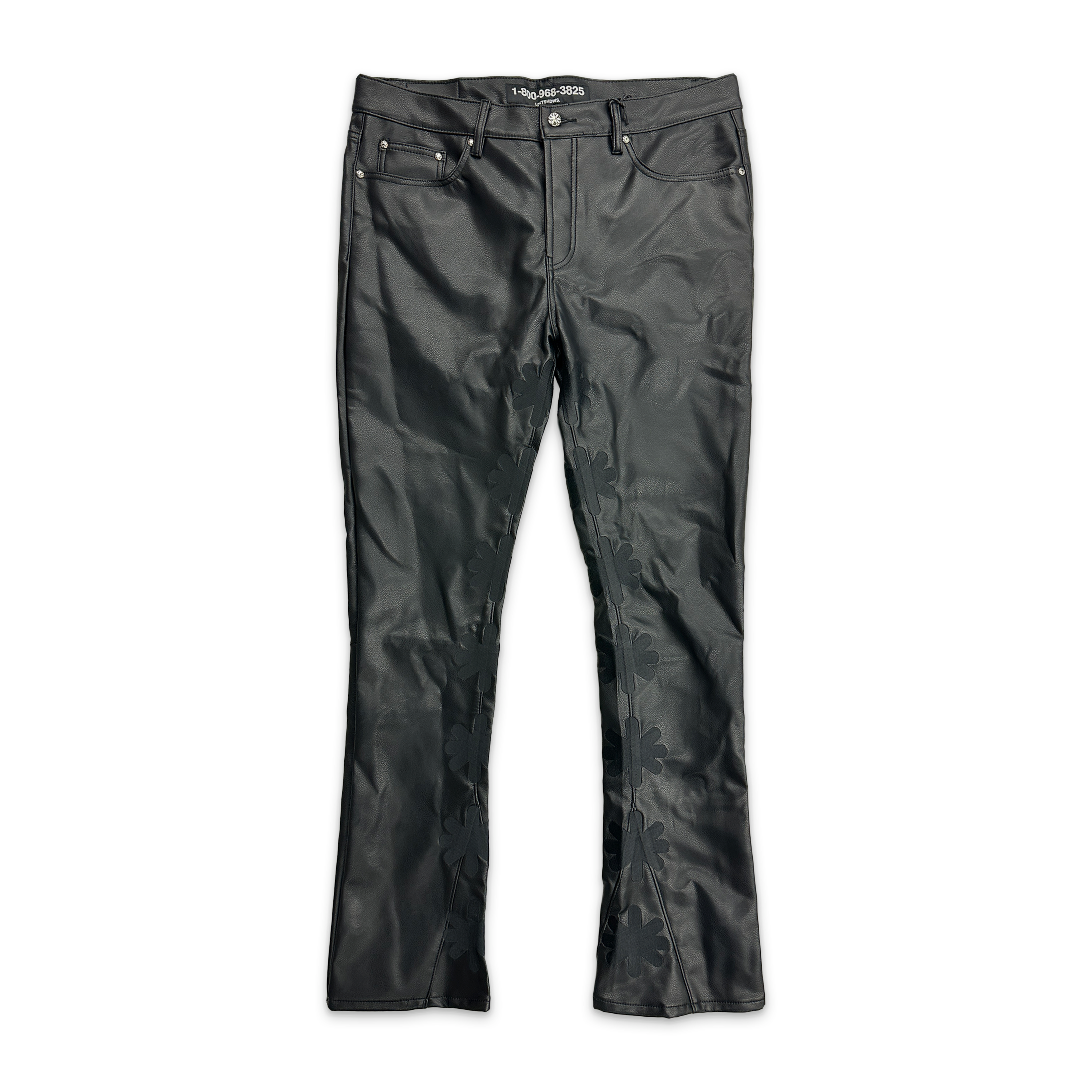 LOSTSHDWS, Sun Logo Leather Pants "Black/Black"