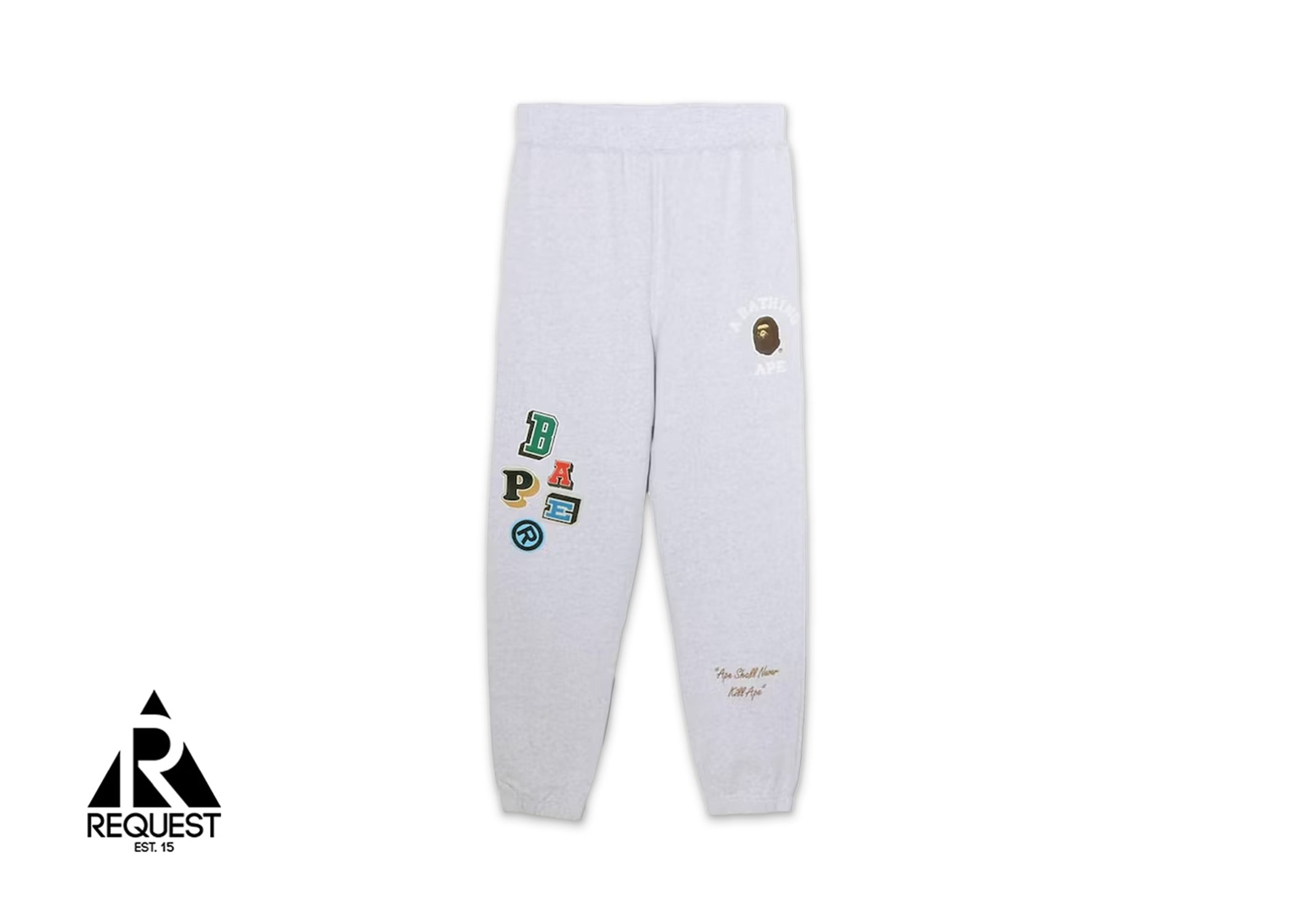 A Bathing Ape BAPE Multi Fonts Sweatpants "Grey"