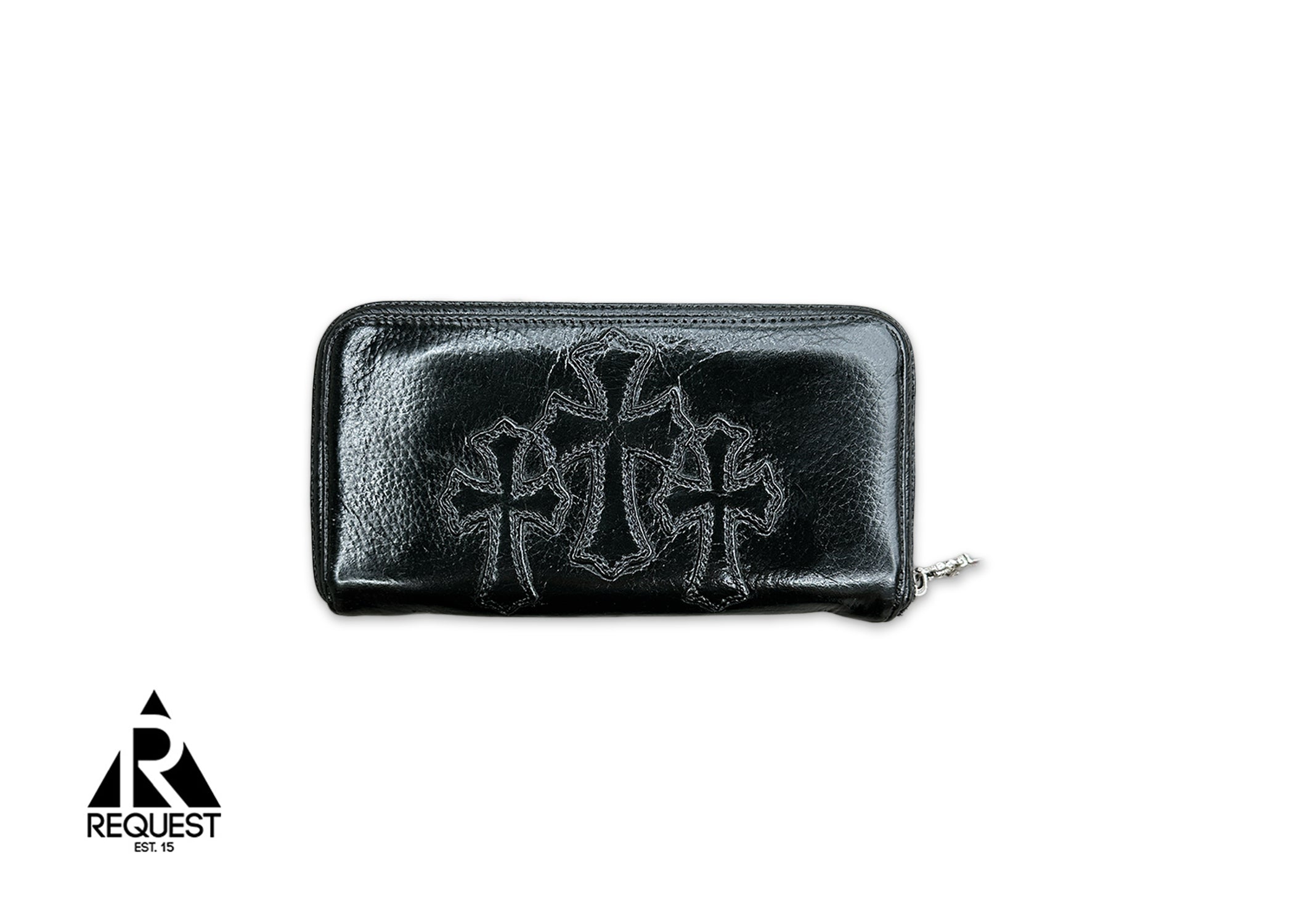 Chrome Hearts, Cemetery Cross Zip Wallet "Black"
