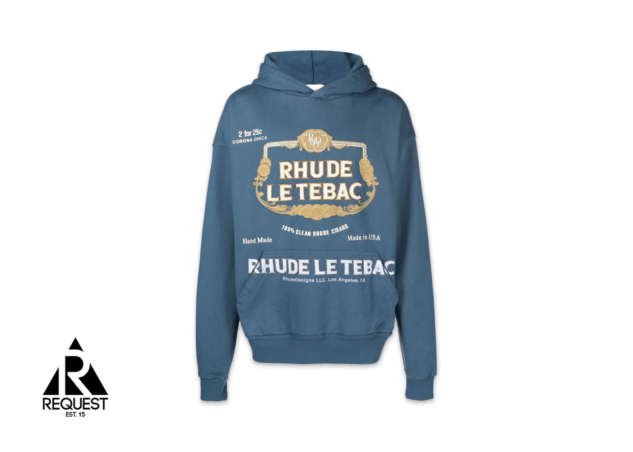 Rhude Le Tabac Cotton Hoodie "Blue"