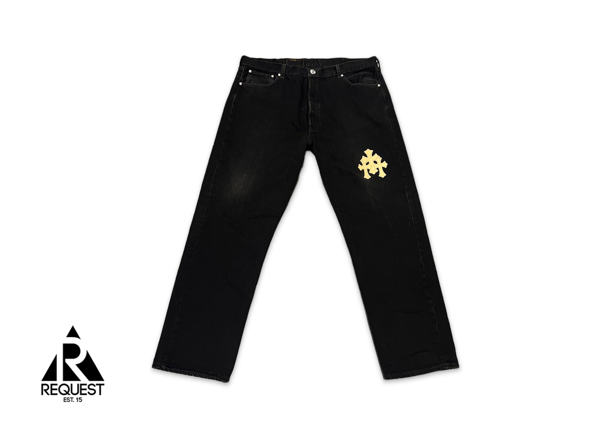 Chrome Hearts Levi's Black Denim "Gold Crosses"