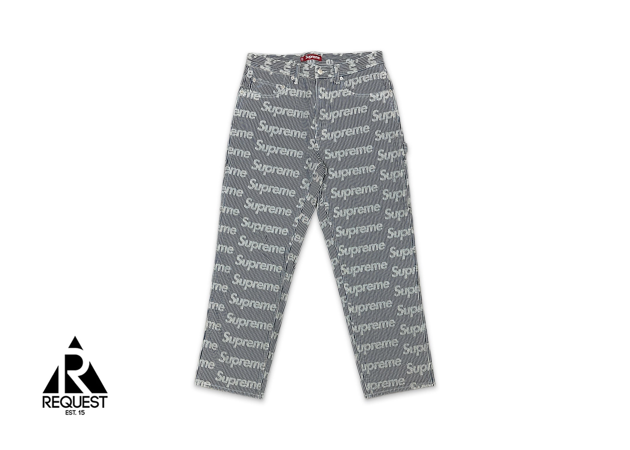 Supreme, Jacquard Logo Painter Pants "Washed Blue"