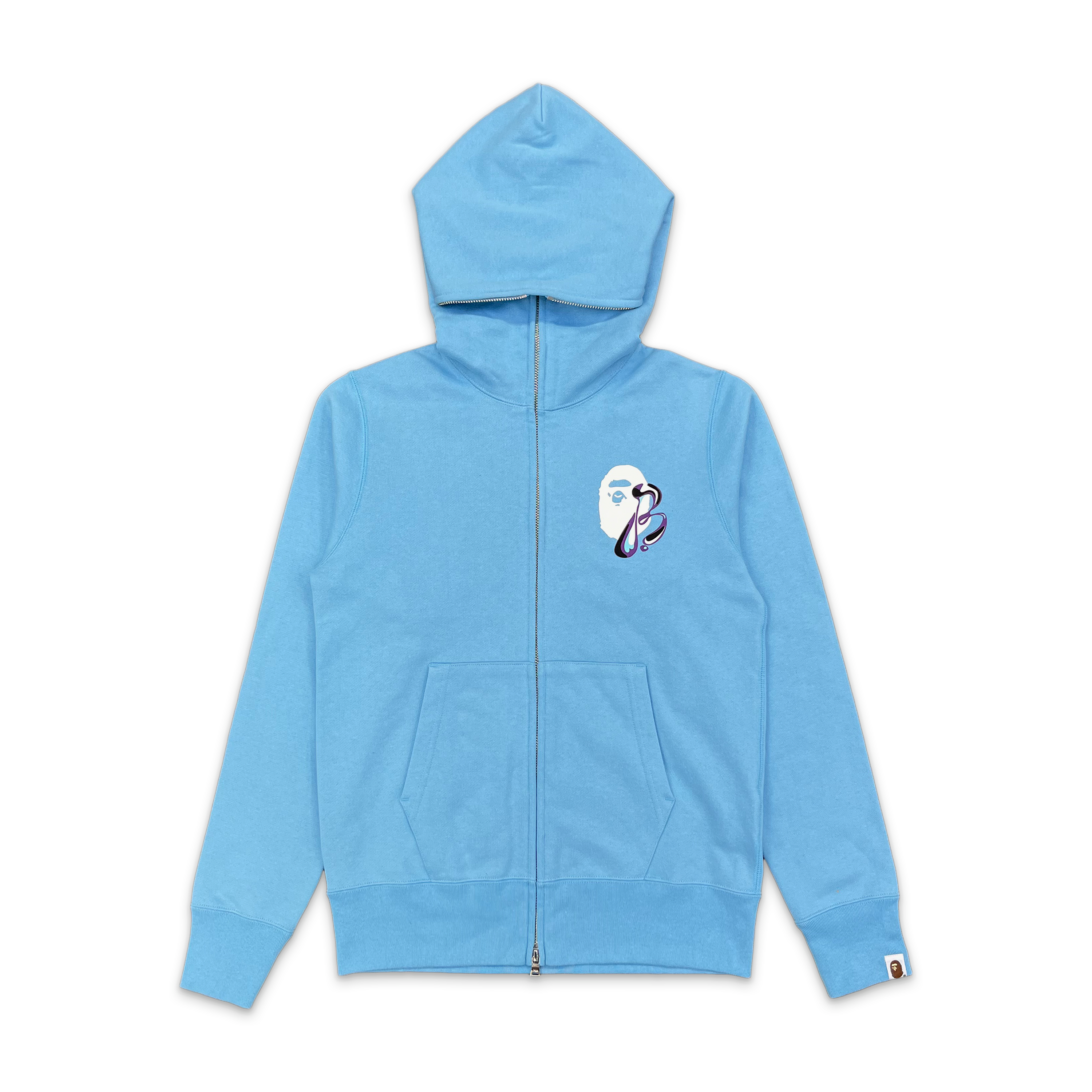 Marble Camo Liquid College Full Zip Hoodie “Sax”