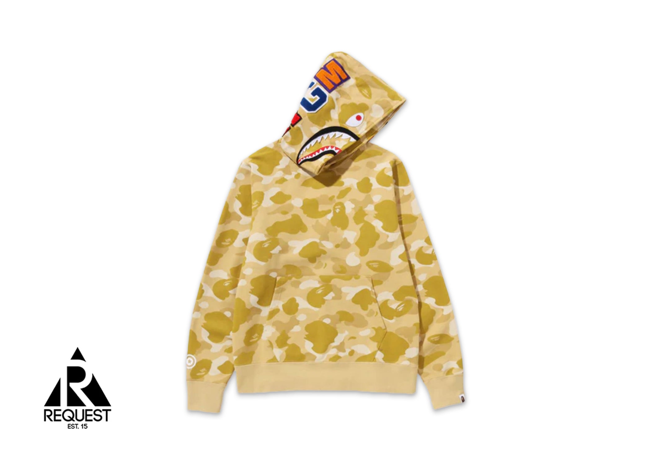 A Bathing Ape BAPE Color Camo Shark Pullover Hoodie "Yellow" (SS24)