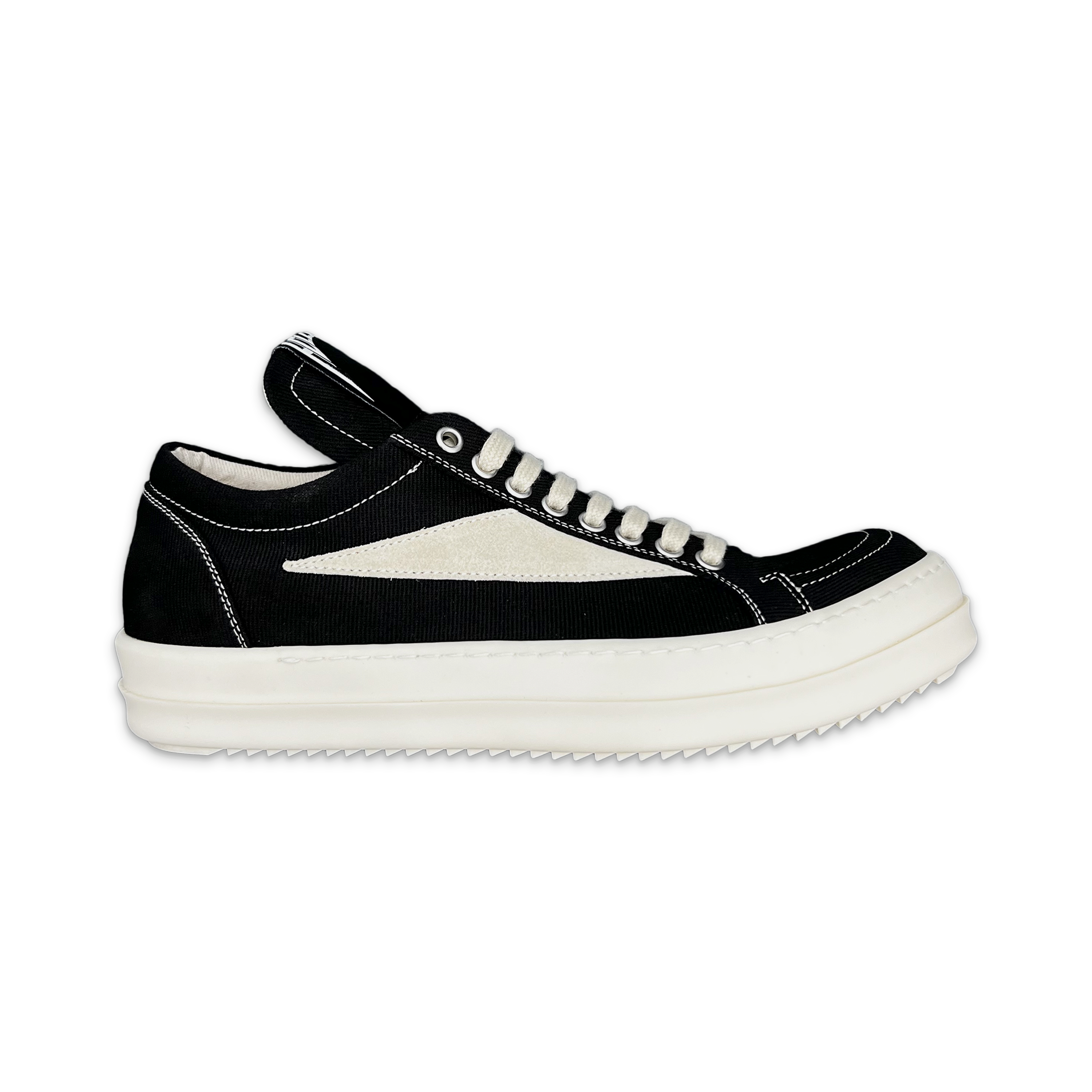 Rick Owens DRKSHDW, Hollywood Extended Tongue Canvas Vintage Sneaks "Black"