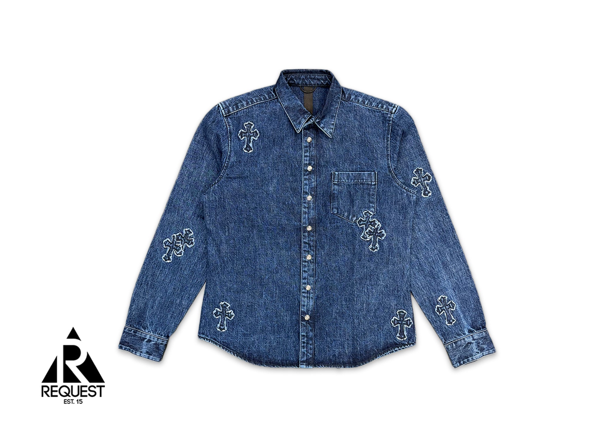 Chrome Hearts, "Loose Ends" Denim Shirt Denim Crosses