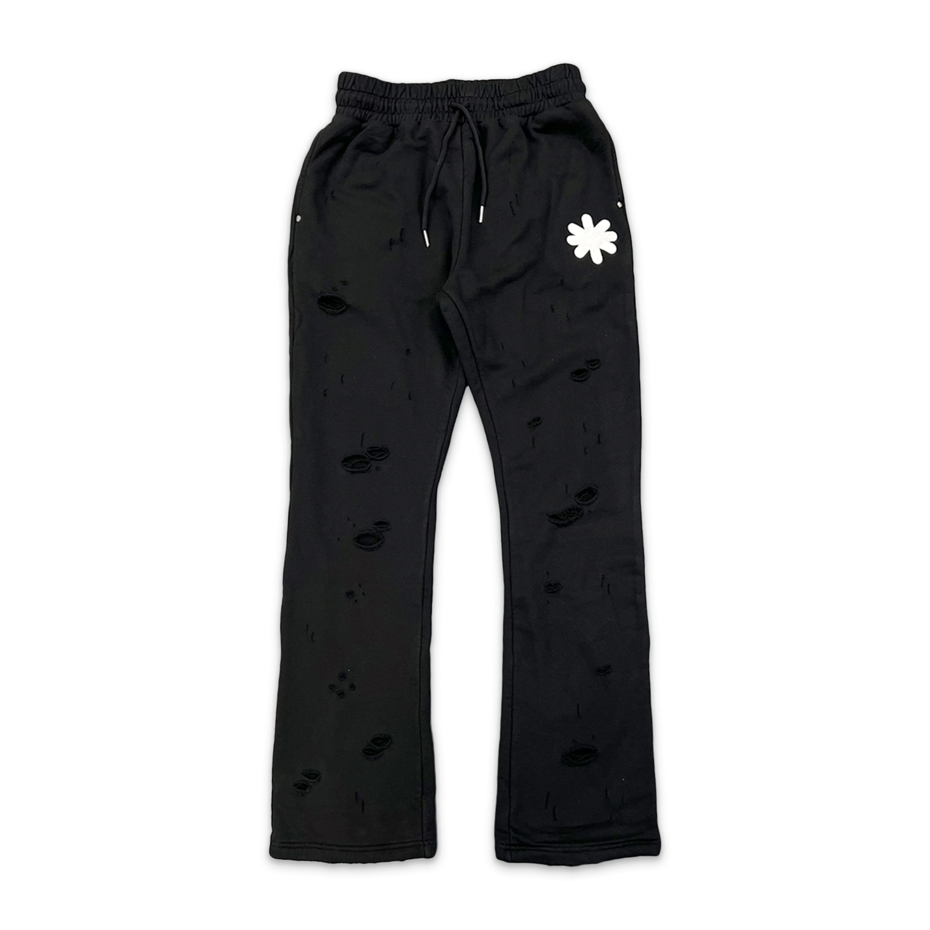 LOSTSHDWS, Distressed Classic Logo Sweatpants "Black"
