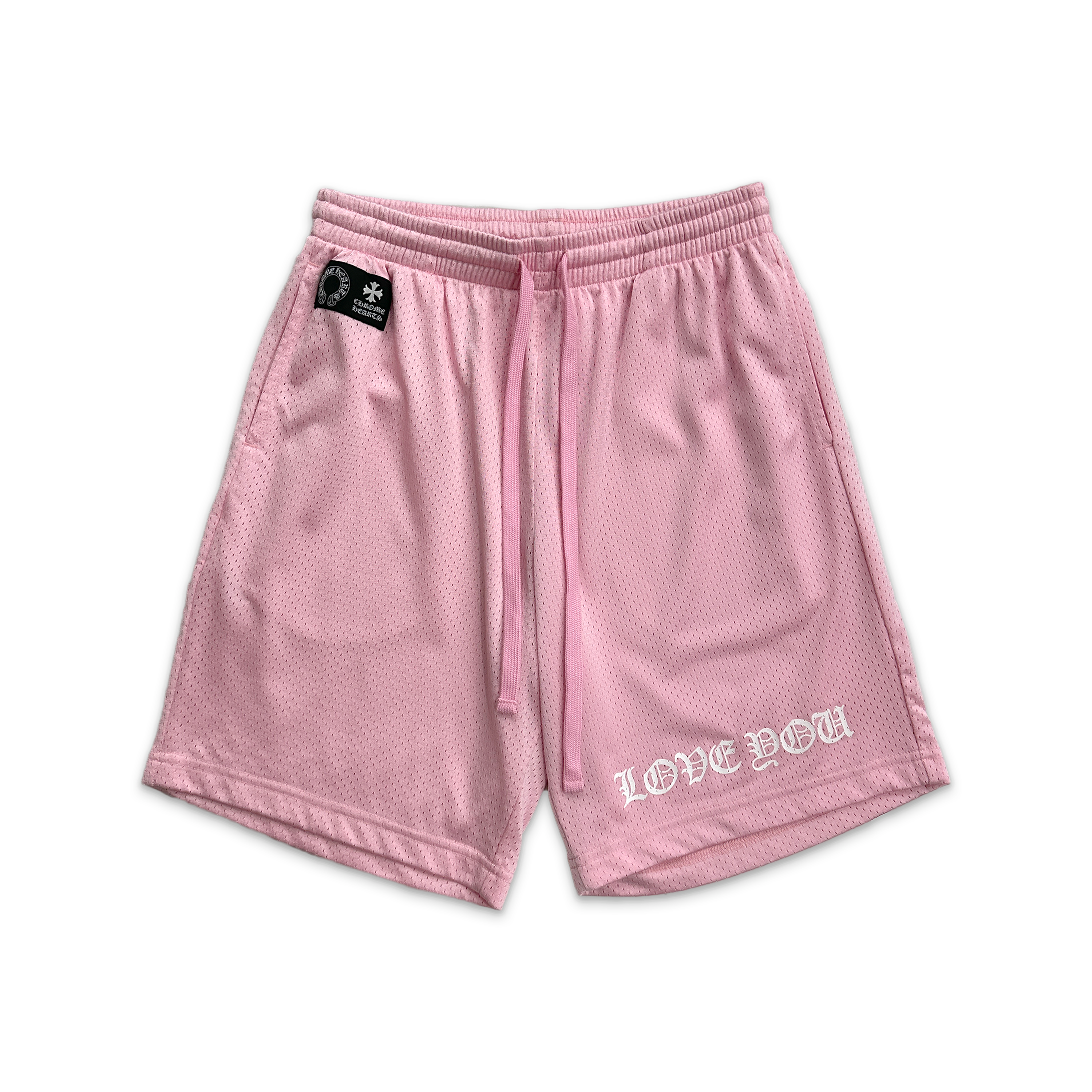 Chrome Hearts, Love You Sports Mesh Varsity Shorts “Pink"