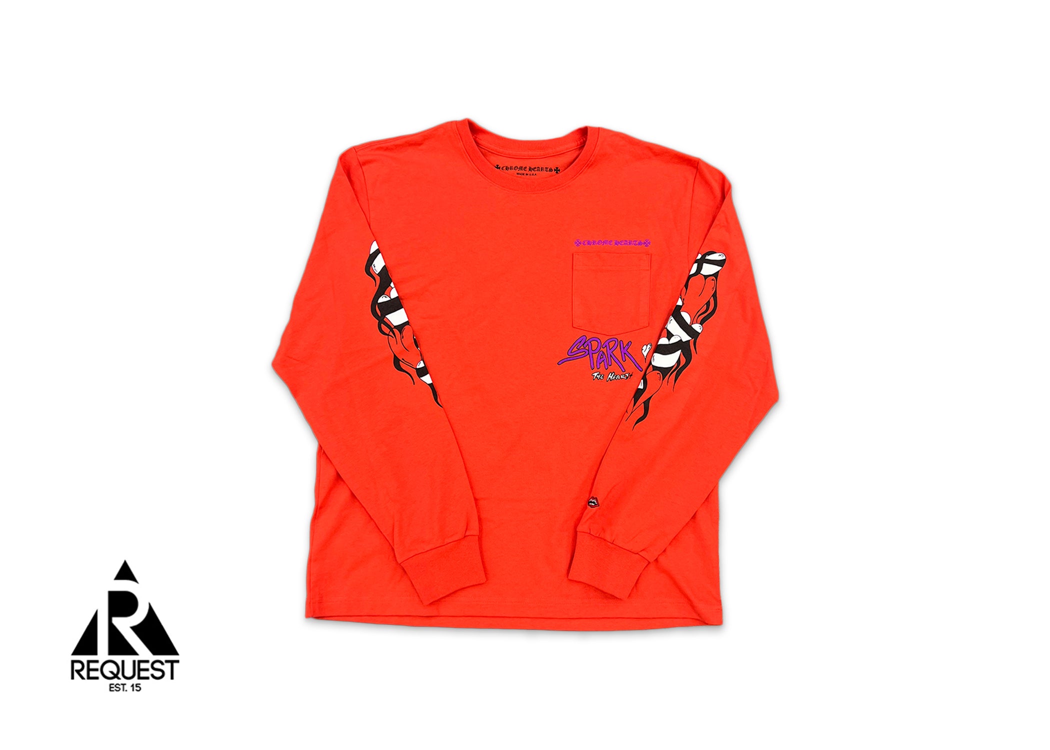 Chrome Hearts Matty Boy L/S Tee "Sick Heart on Fire"