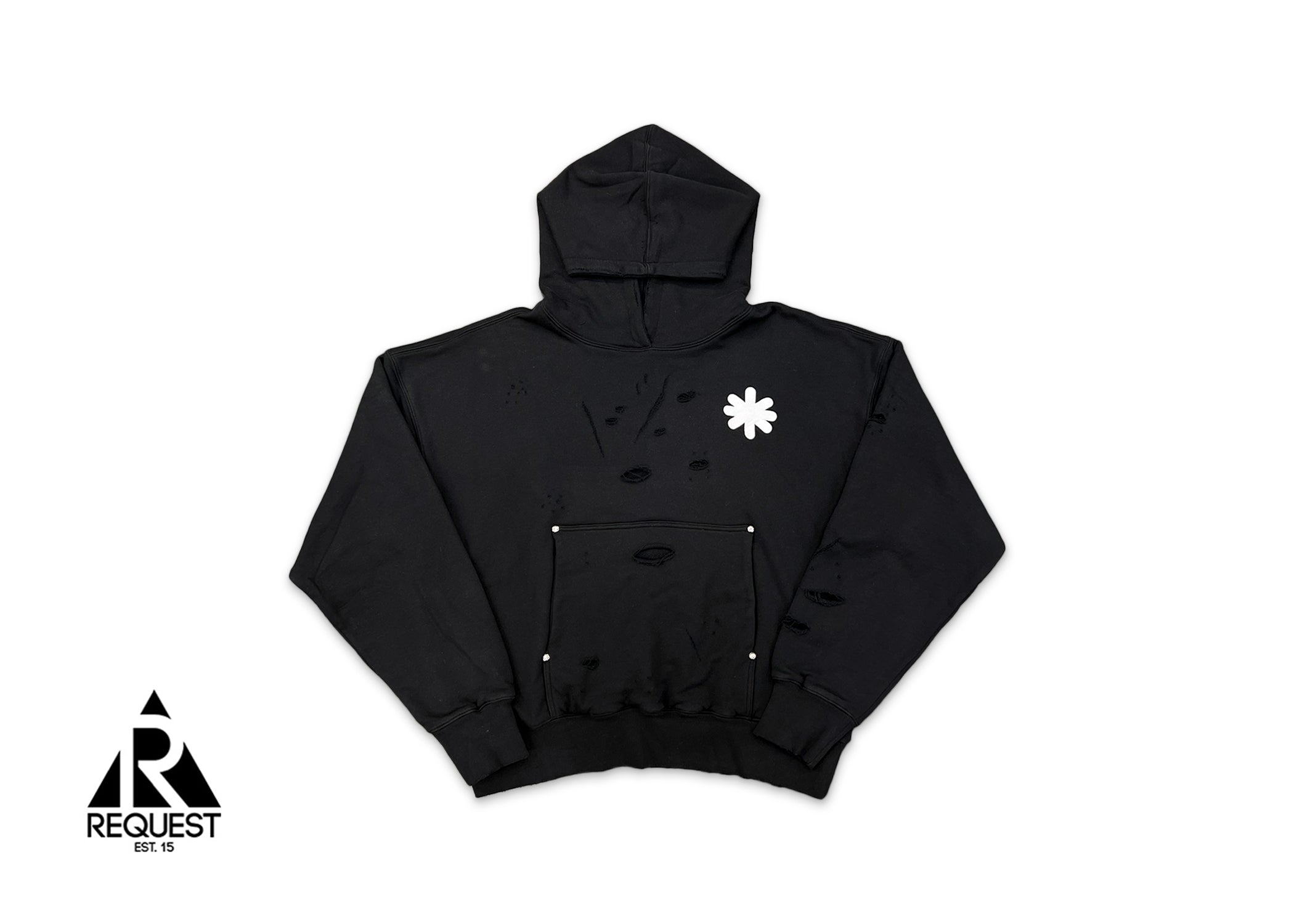 LOSTSHDWS, Distressed Classic Logo Hoodie "Black"