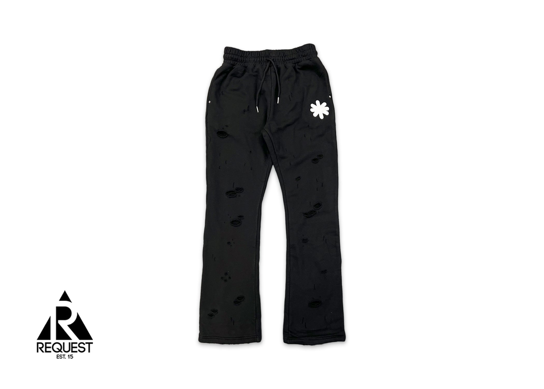 LOSTSHDWS, Distressed Classic Logo Sweatpants "Black"