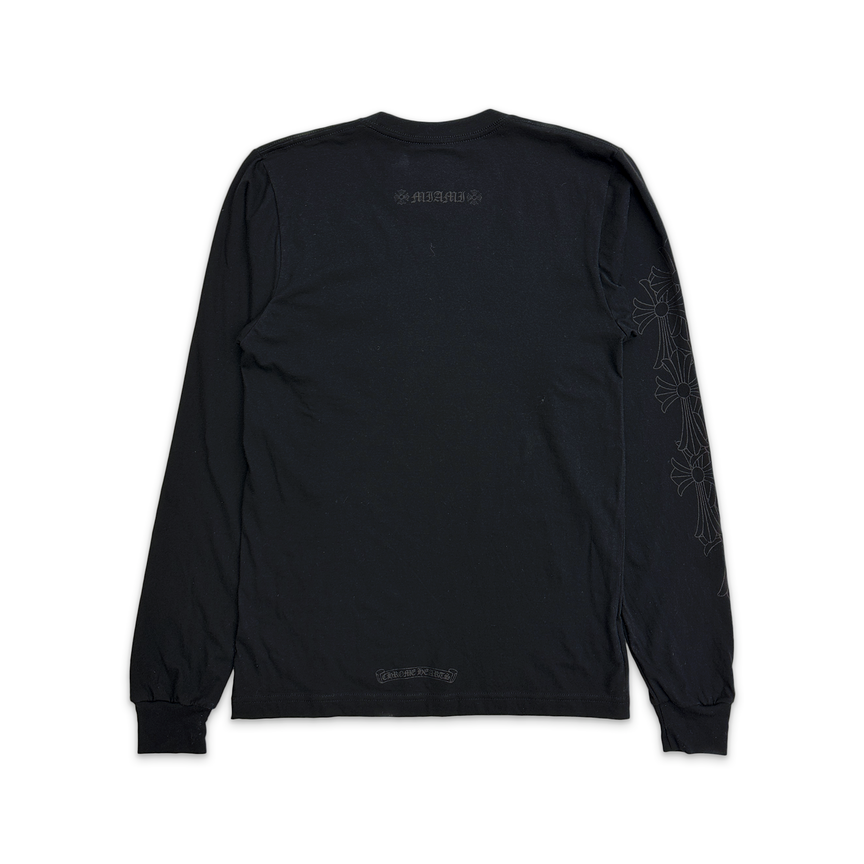 Chrome Hearts, Miami Exclusive Vertical Cemetery Cross L/S Tee "Black"