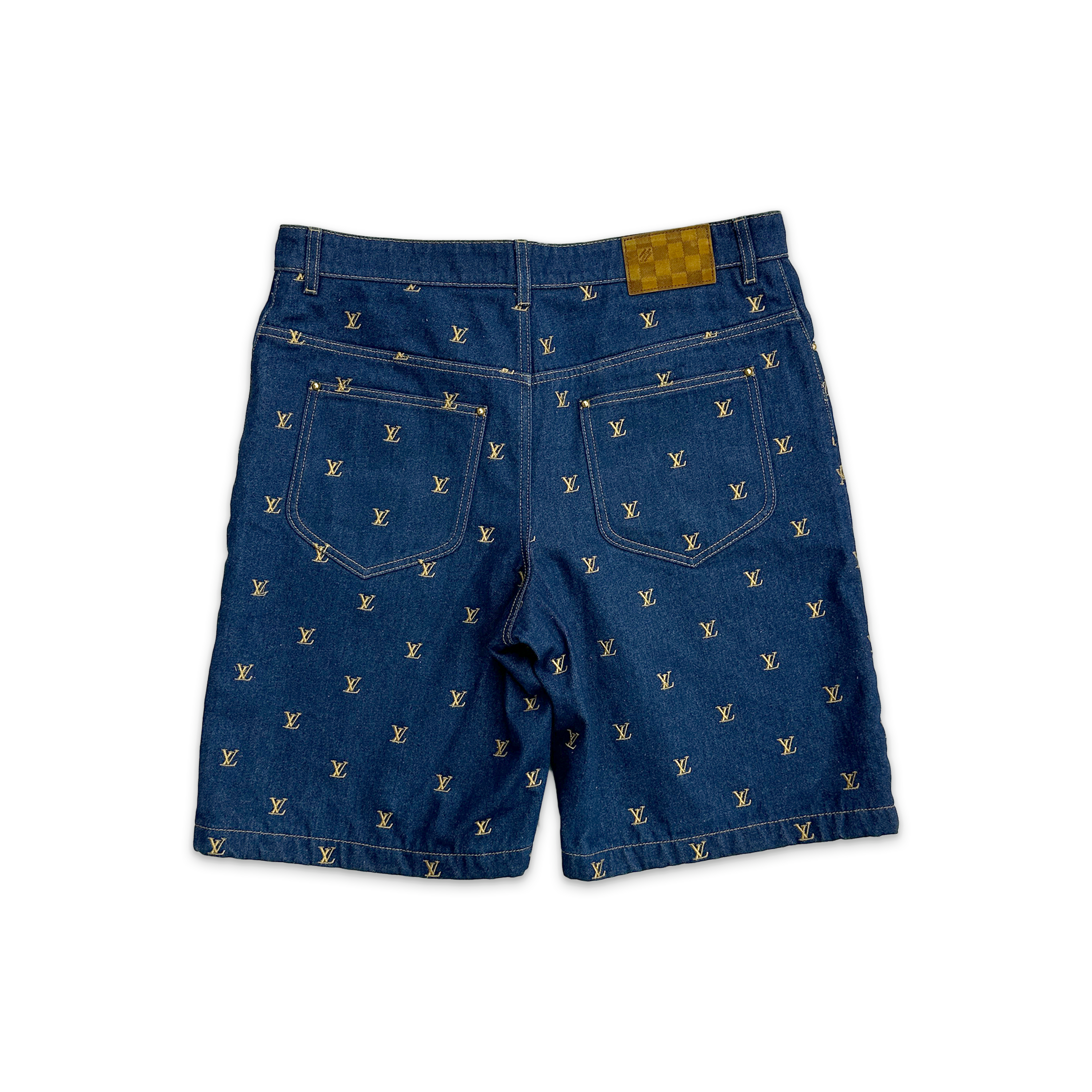 Logo Embroidered Denim Shorts "Indigo"