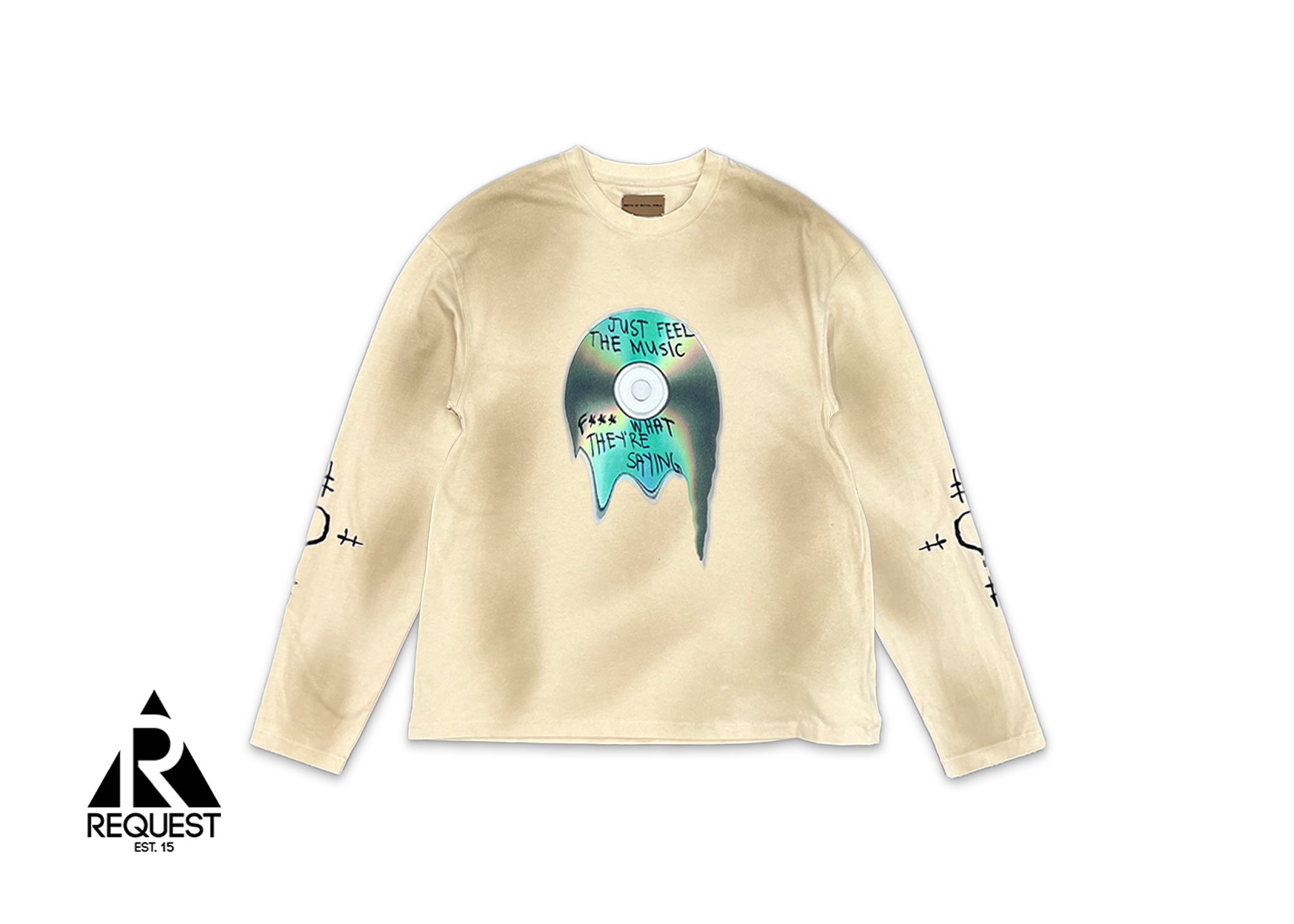 Birth of Royal Child, Three-Piece Distressed & Stained Long-Sleeve Tee "Brown/Grey"