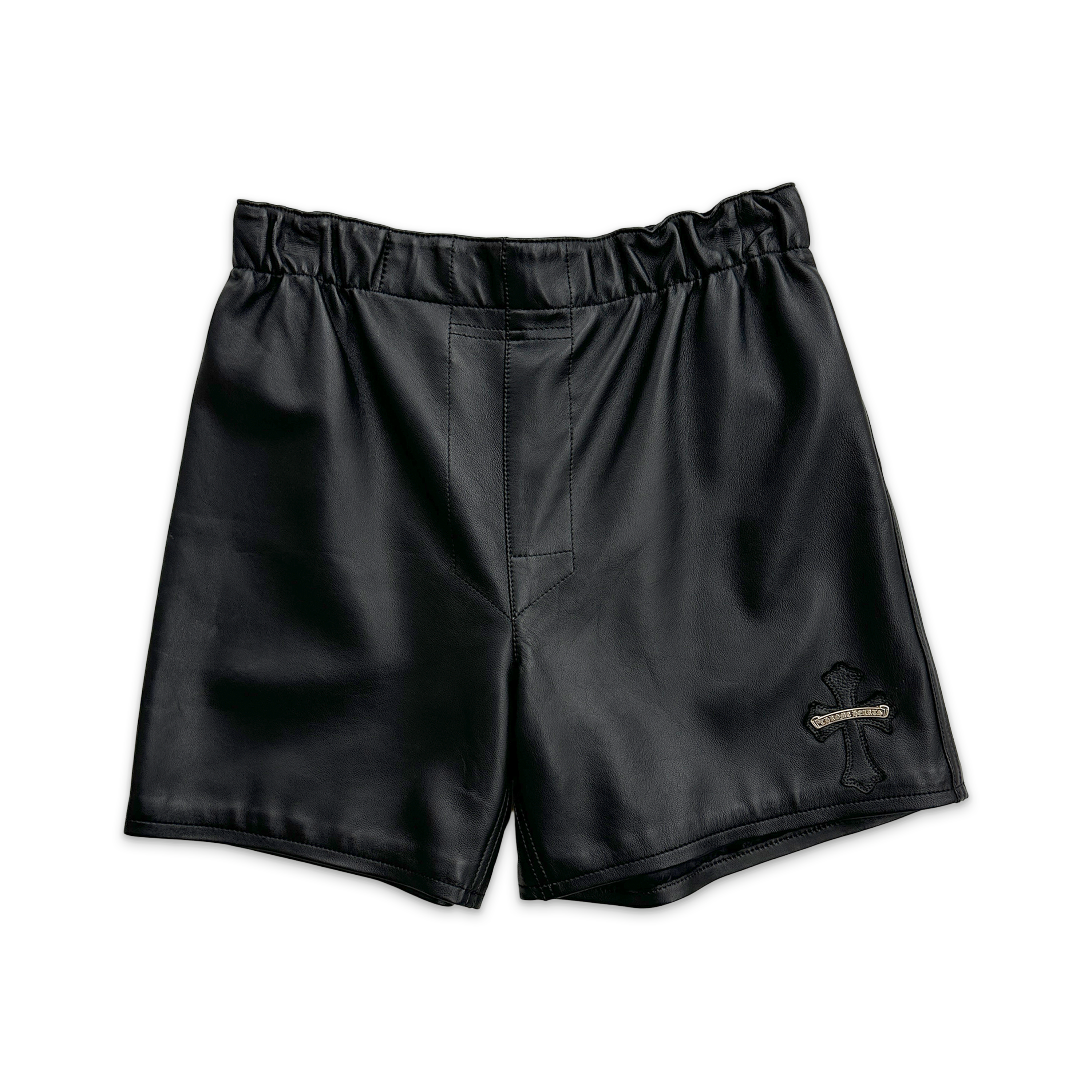 Chrome Hearts, Lamb Leather Shorts Cross Patch "Black"