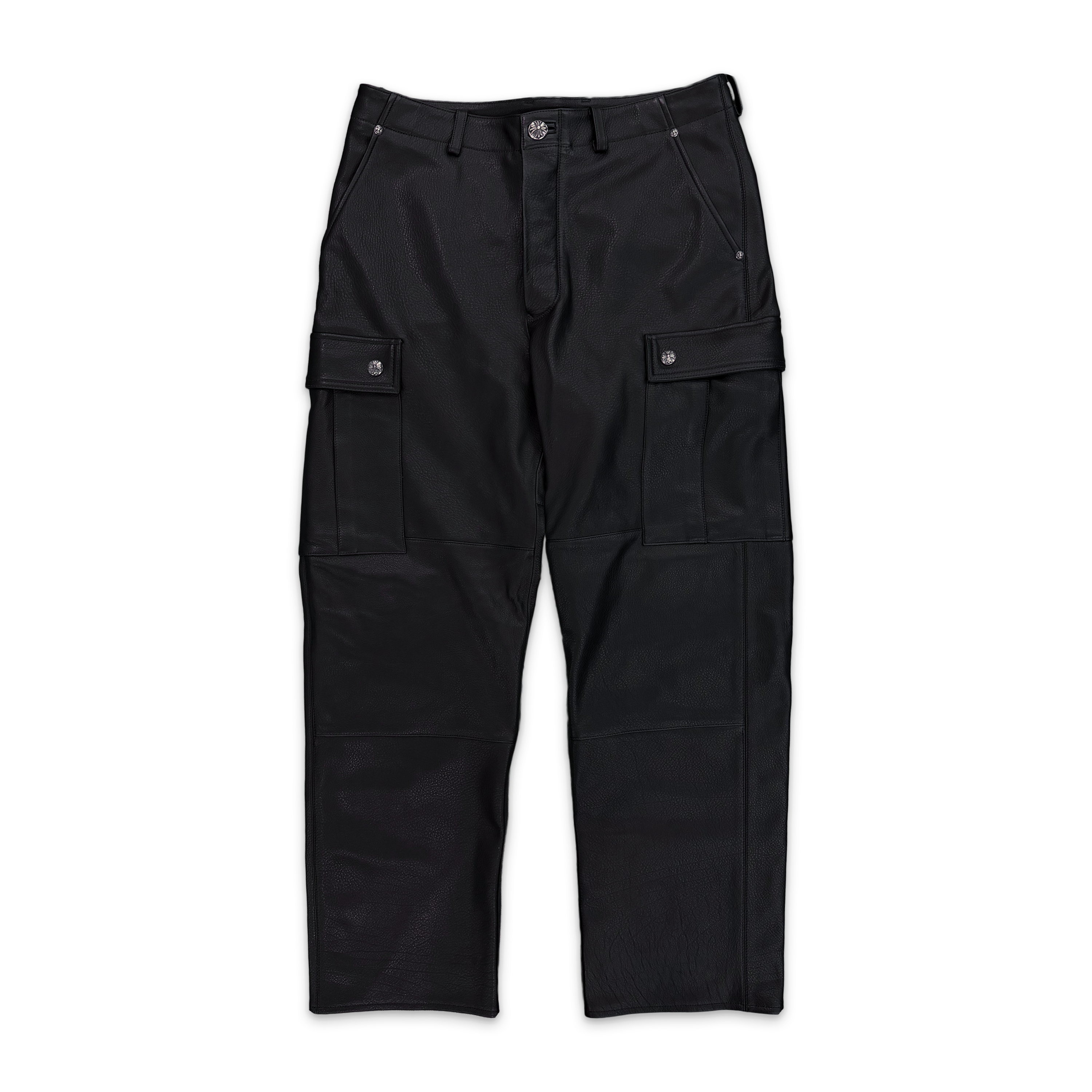 Leather Devil Dog Articulated Cargo Pants "Black"