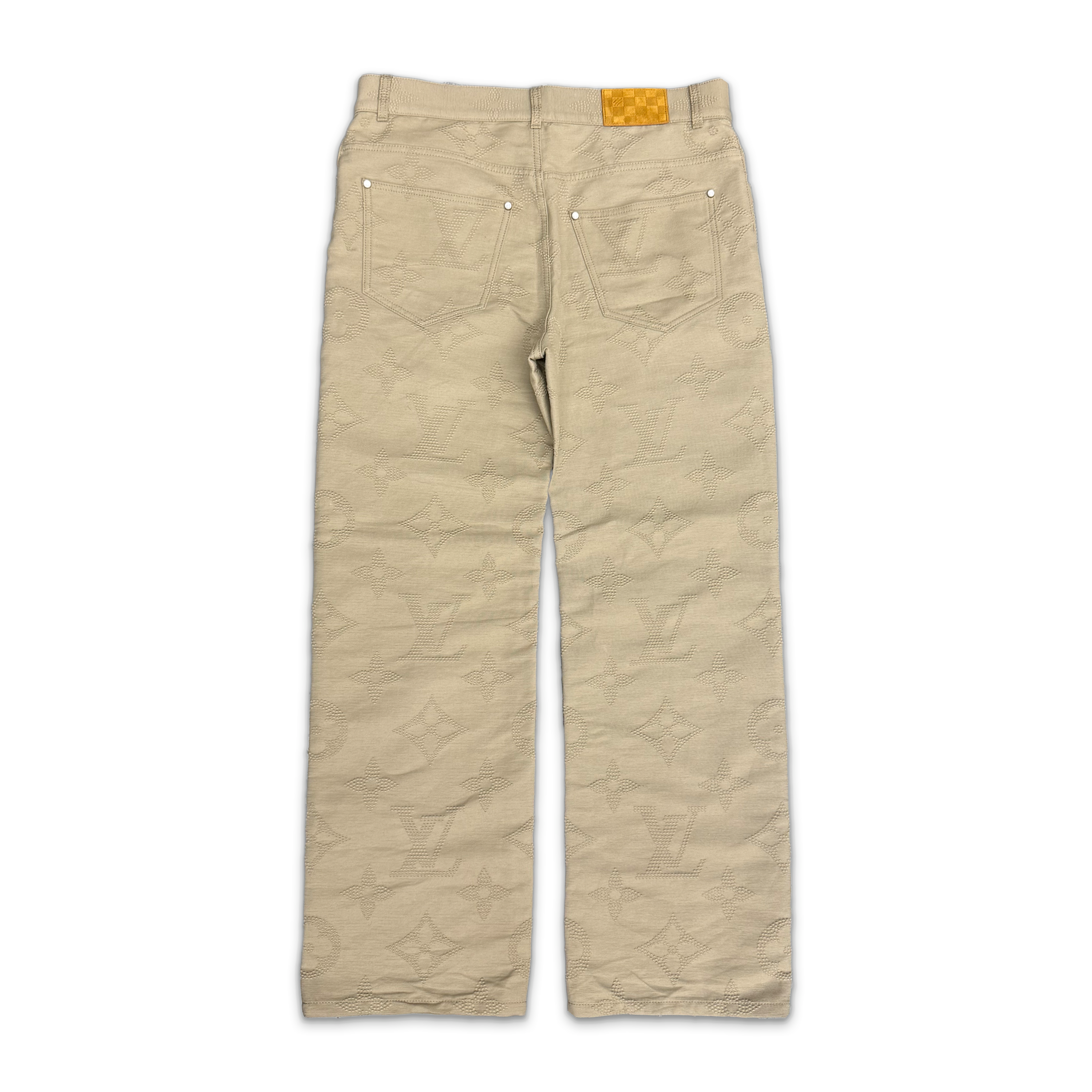 Louis Vuitton, Monogram Embroidered Skate Pants "Greige"