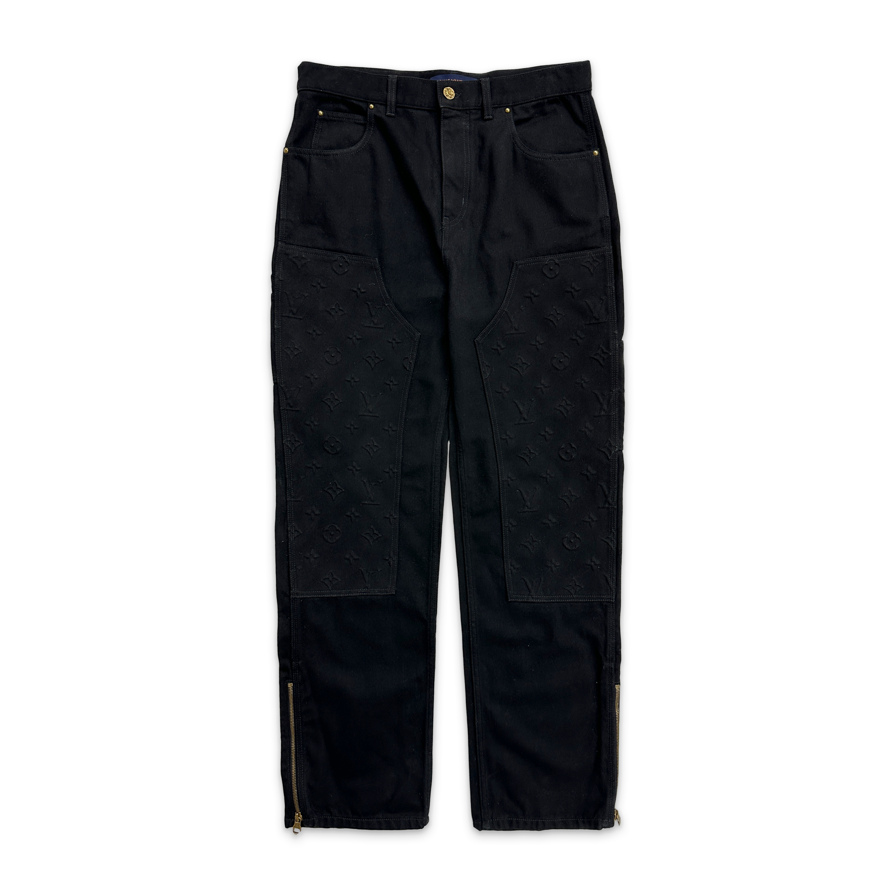 Louis Vuitton, Monogram Workwear Denim Carpenter Pants "Black"