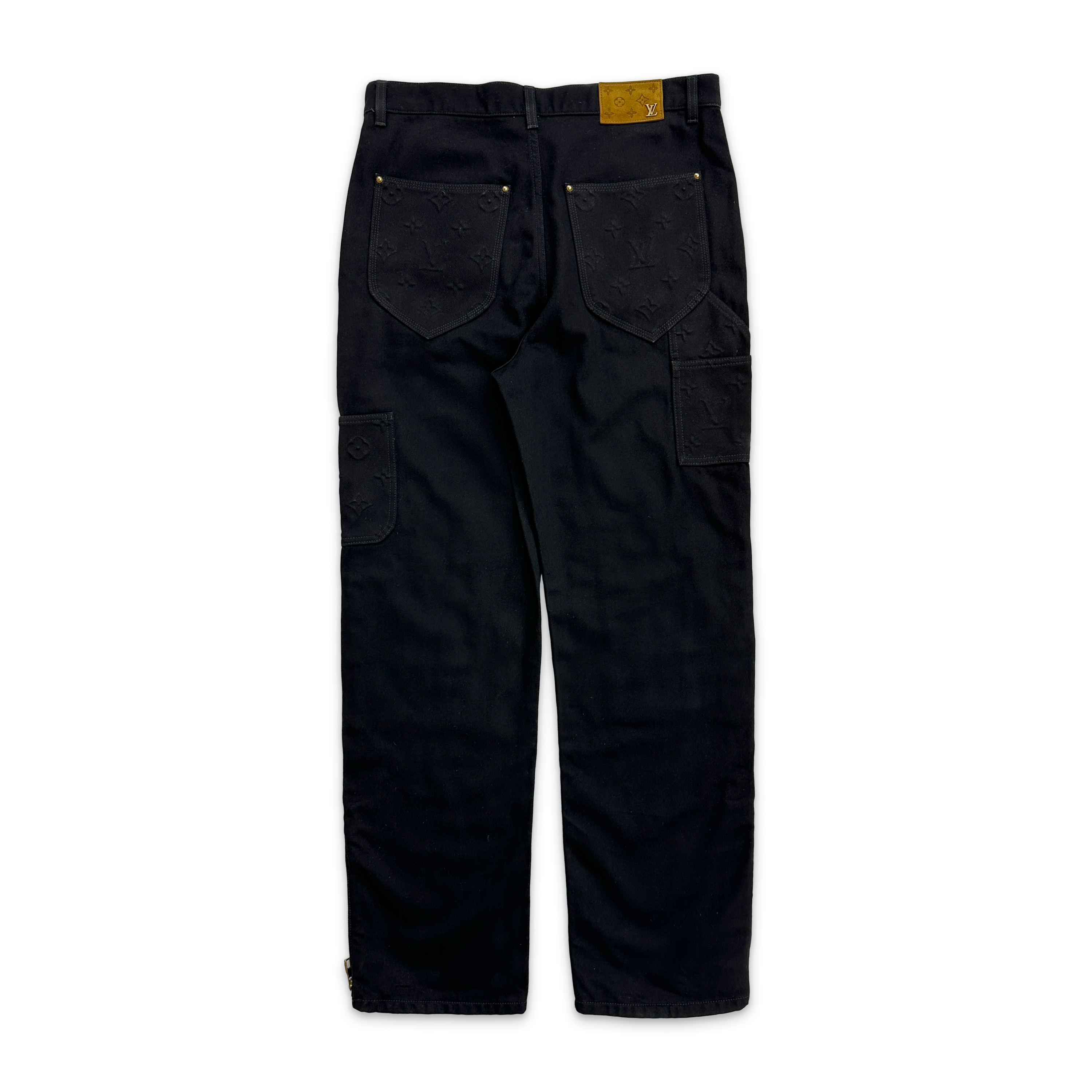 Louis Vuitton, Monogram Workwear Denim Carpenter Pants "Black"