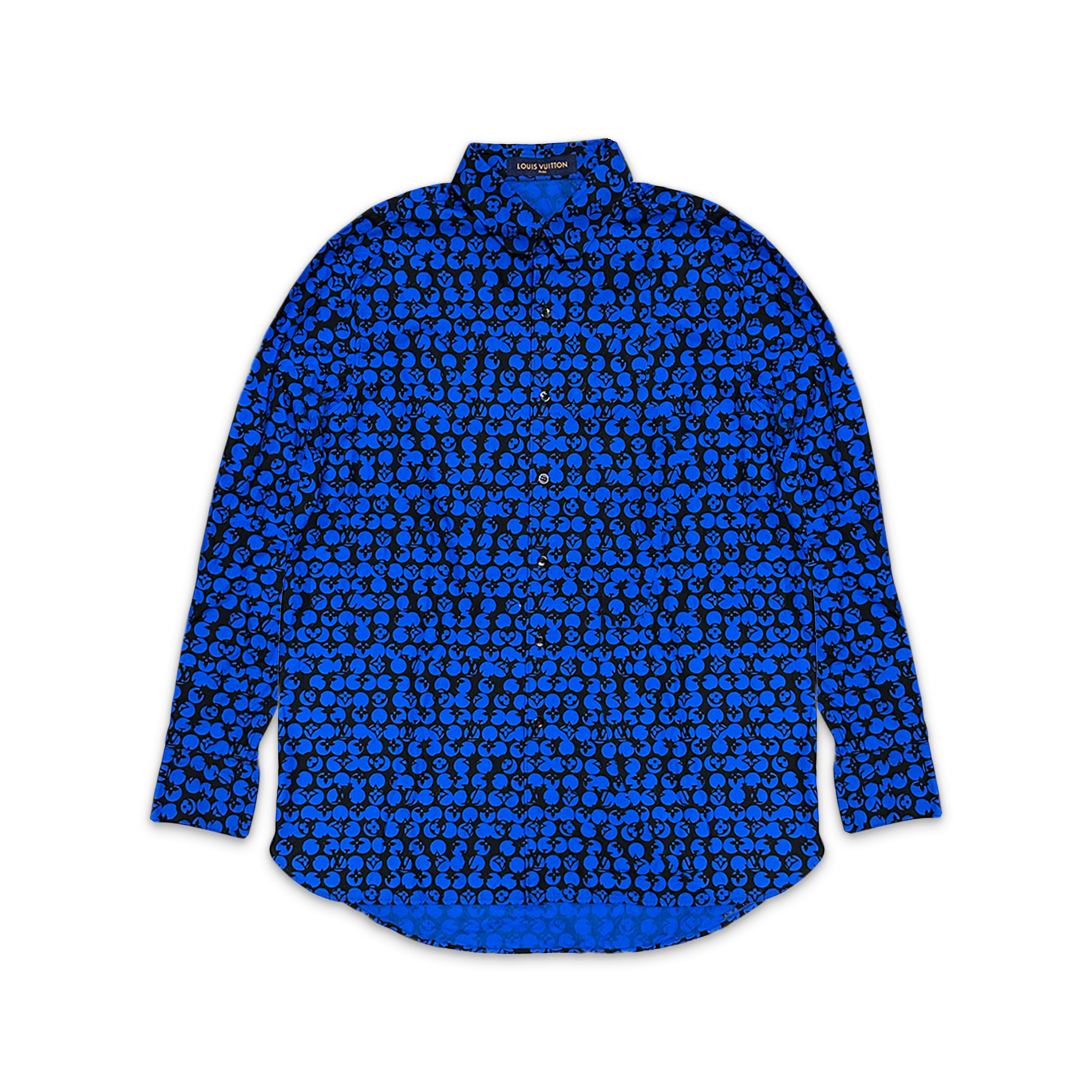 Louis Vuitton, Polka Dot Monogram Button Up "Blue Black"