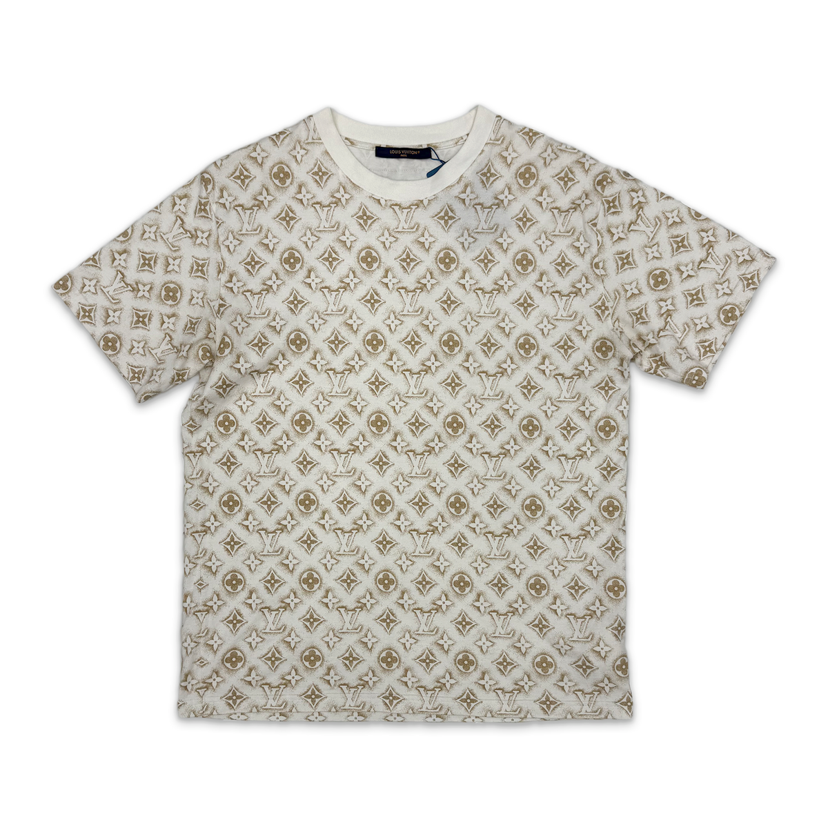 Monogram Tee "Beige White"