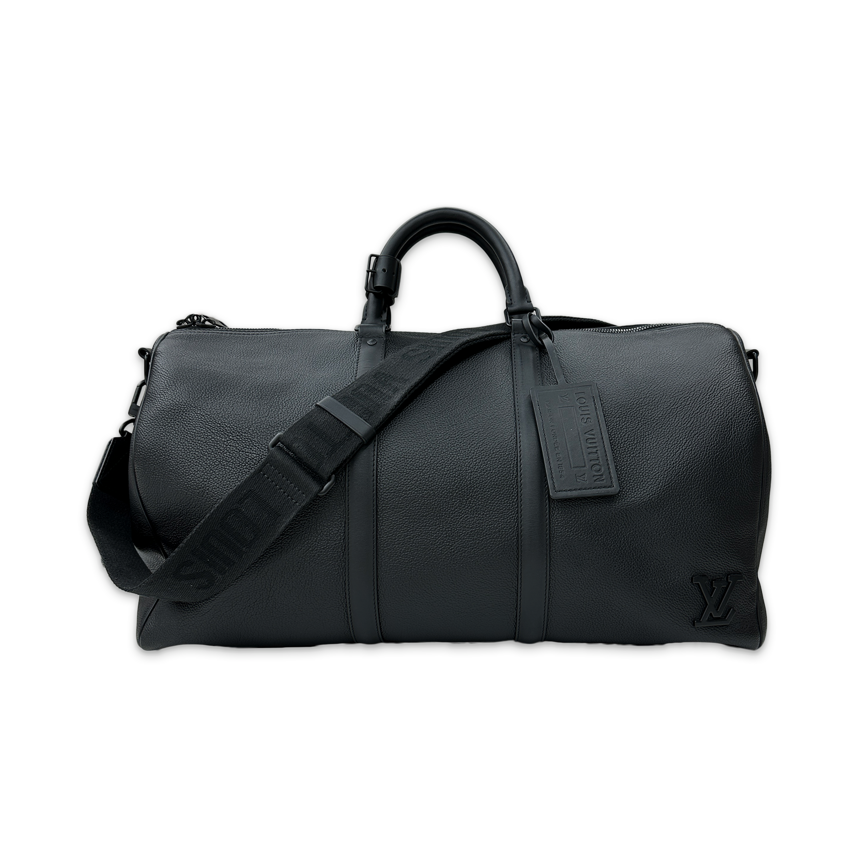Louis Vuitton, Keepall Bandouliere 50 Leather "Black"