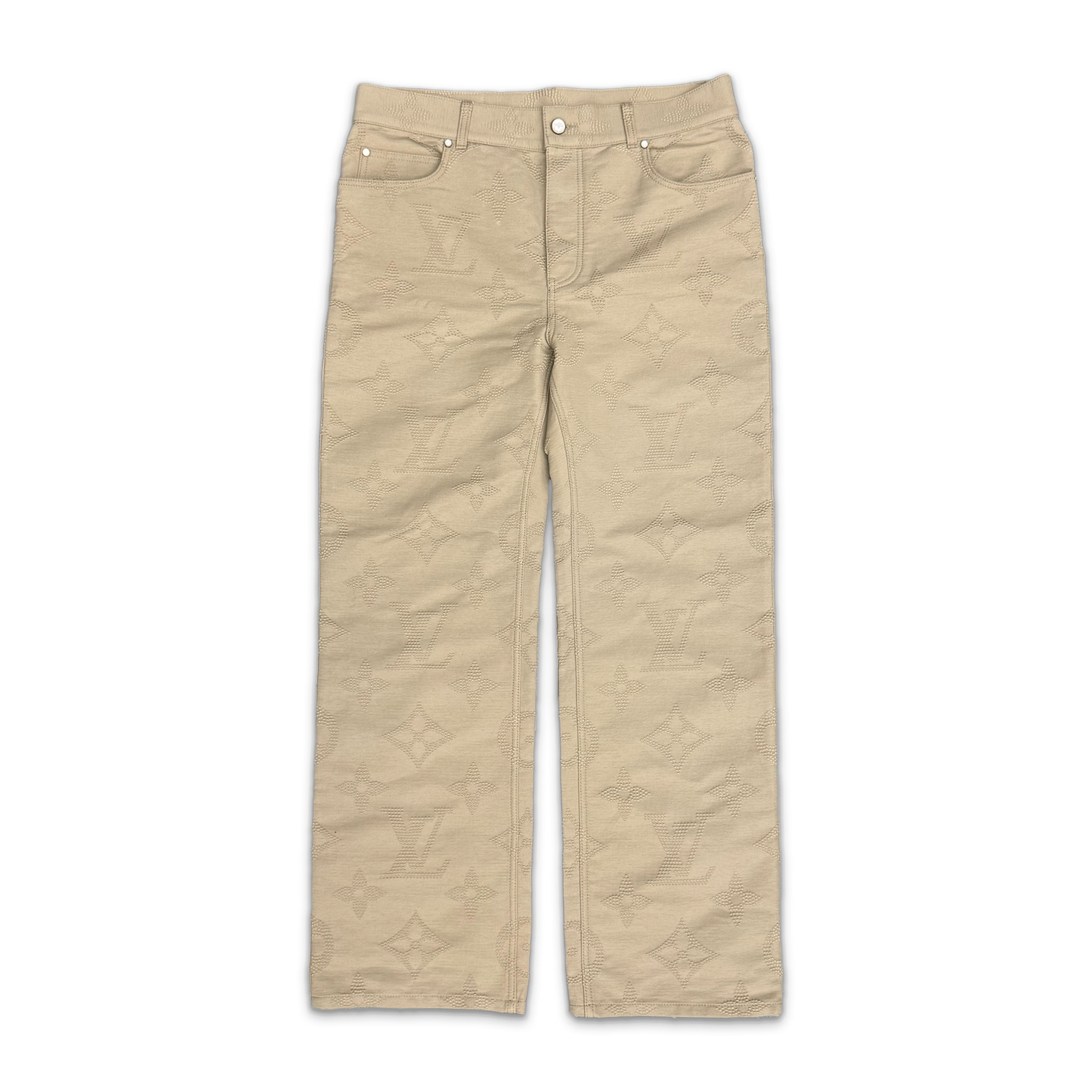 Louis Vuitton, Monogram Embroidered Skate Pants "Greige"