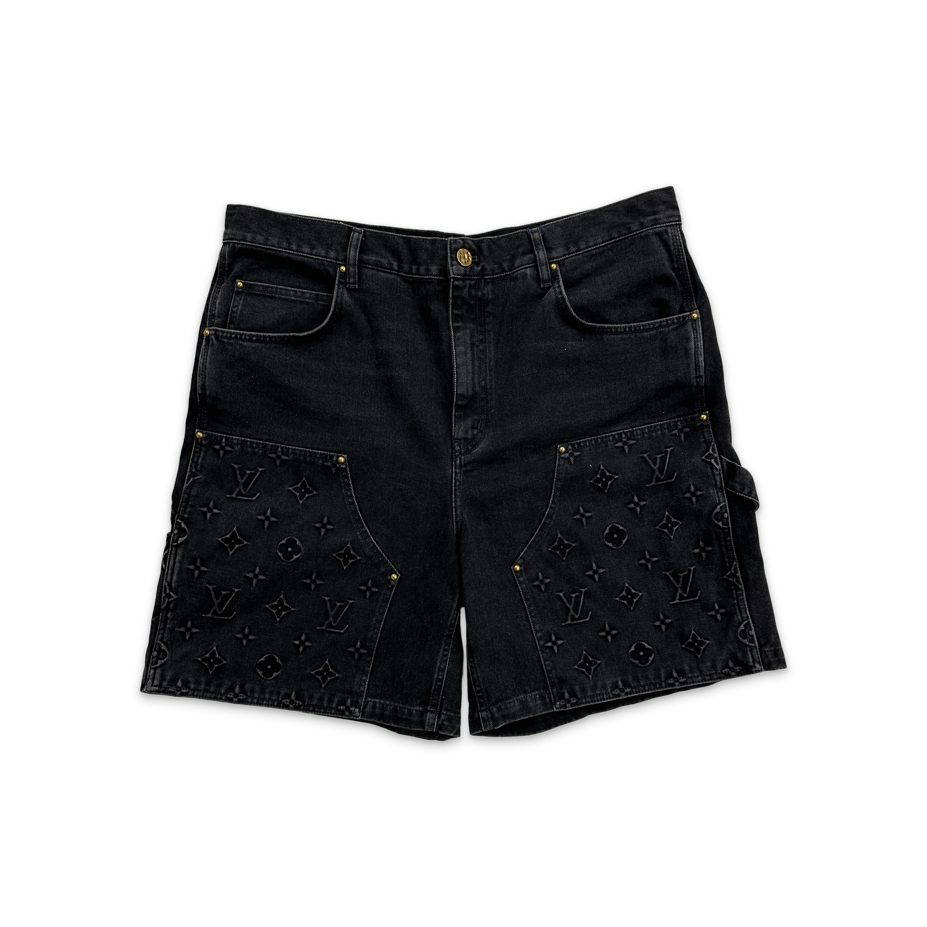 Louis Vuitton, Denim Carpenter Shorts “Black"