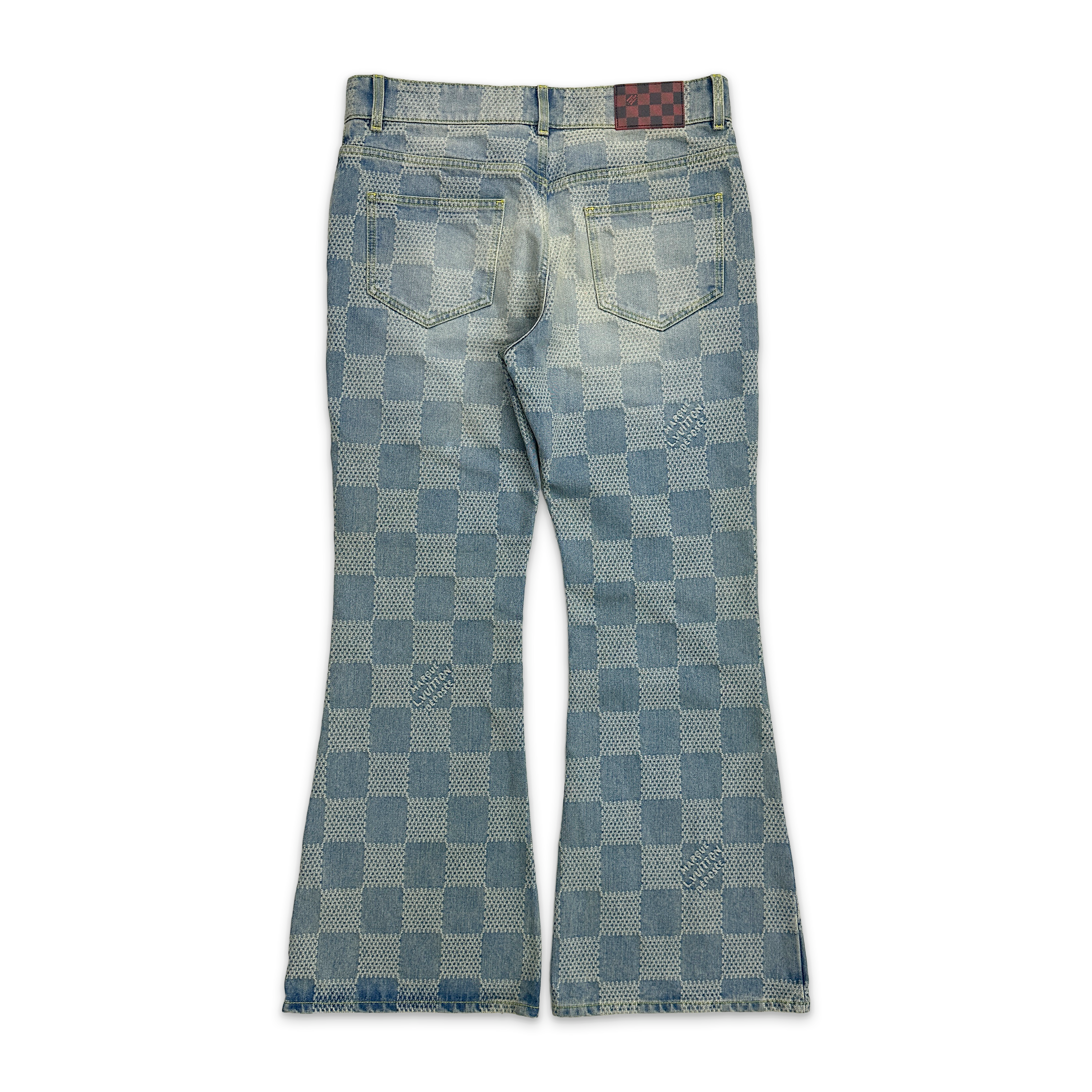 Louis Vuitton, Damier Denim 3D Bootcut Pants "Light Denim"