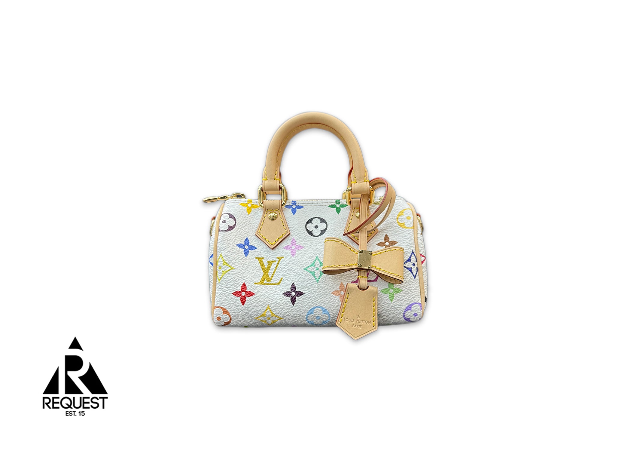 Louis Vuitton, x Takashi Murakami Nano Speedy "White Multicolor"