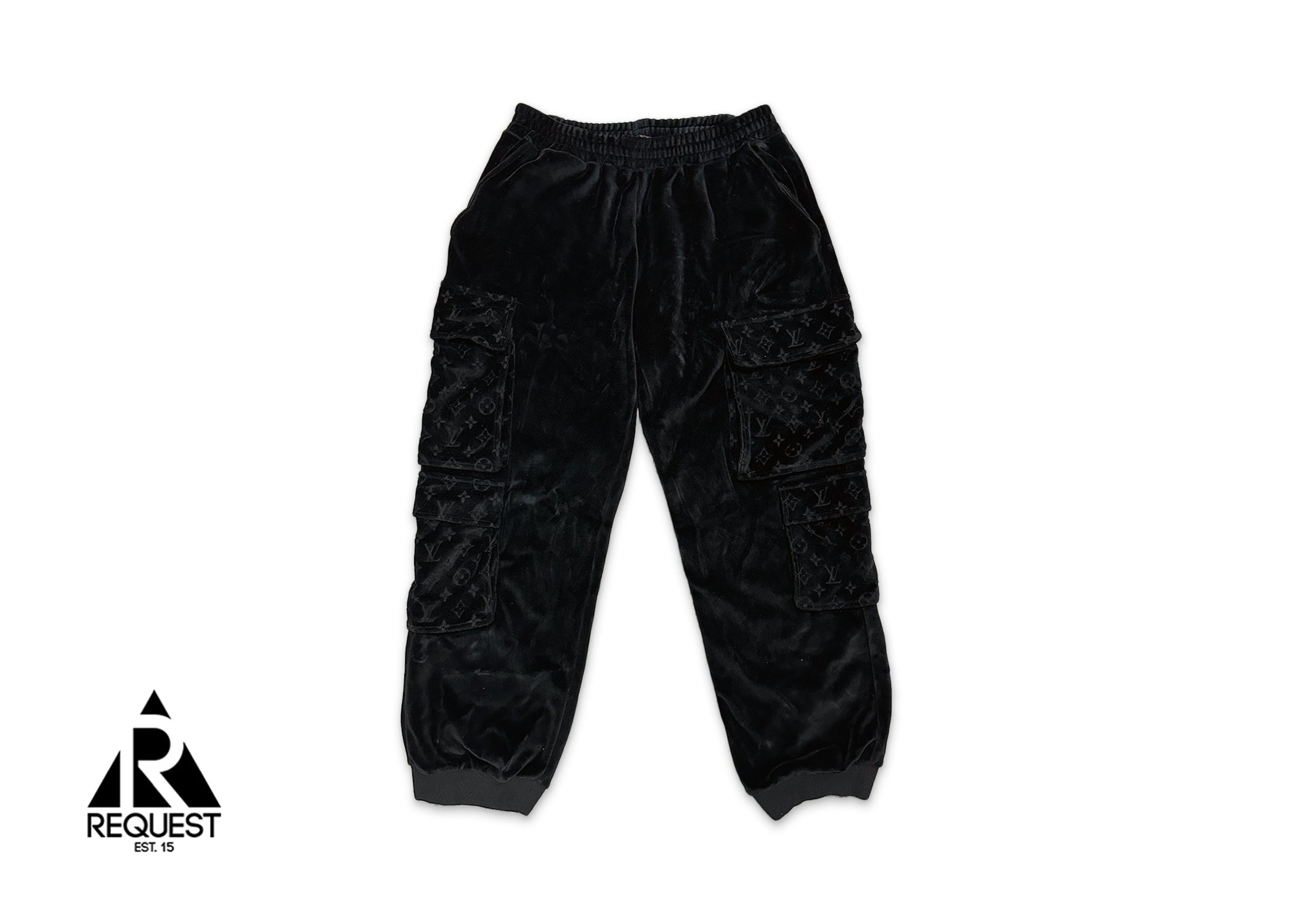Louis Vuitton, Embossed Velour Multi Pocket Cargo Pants "Black"
