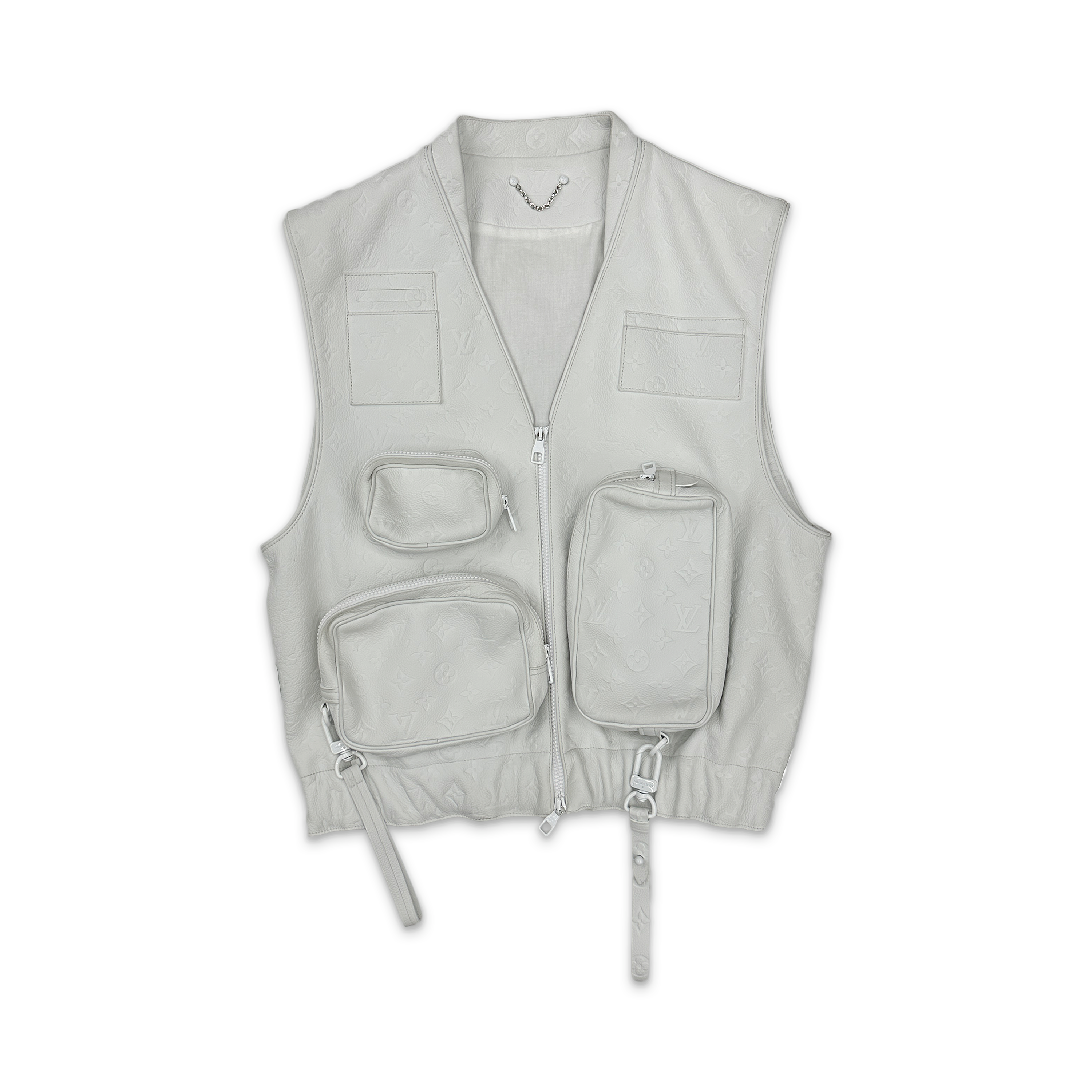 Louis Vuitton, Virgil Abloh Multi 3D Utility Pocket Leather Vest "White"