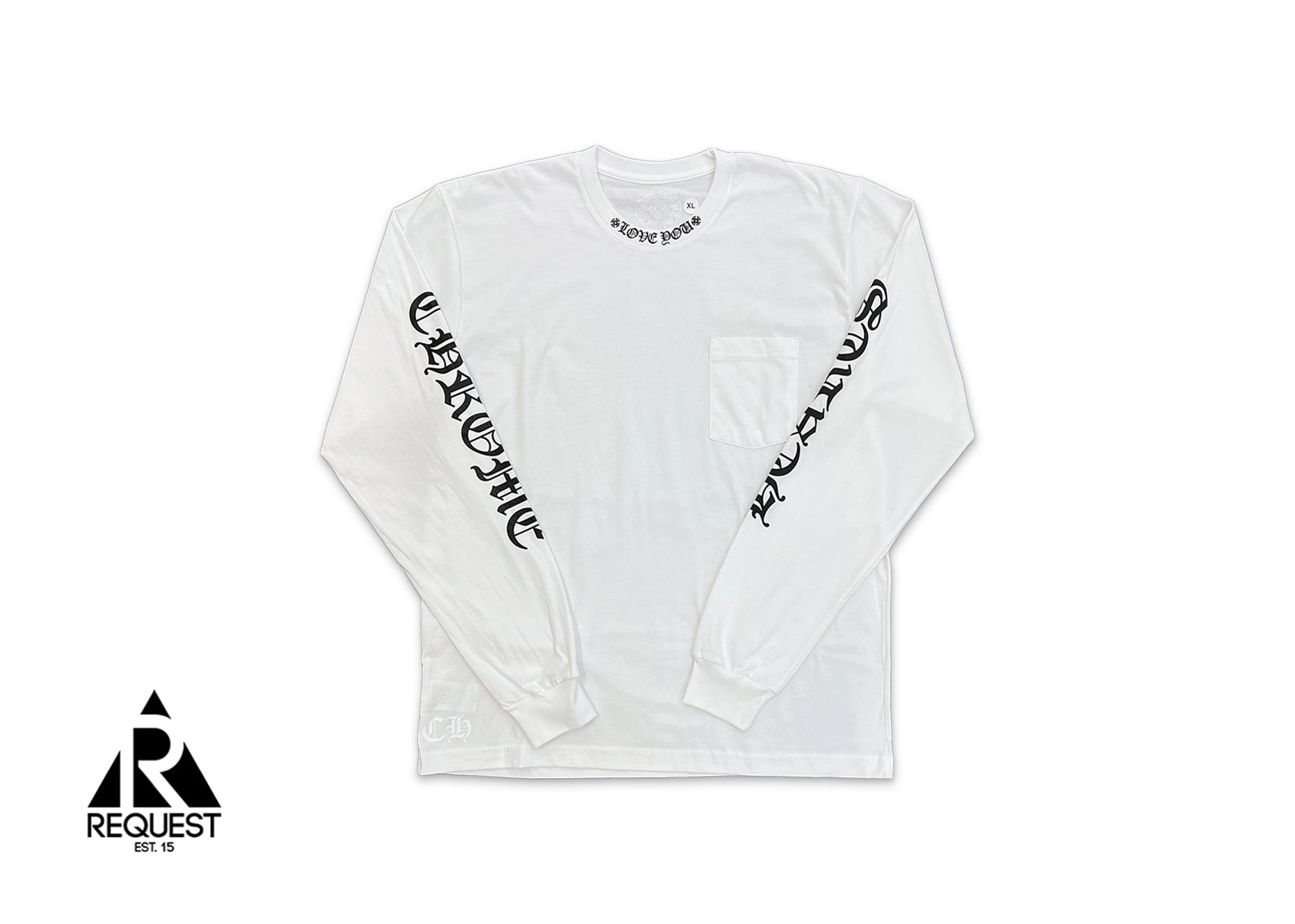 Chrome Hearts, Chrome Hearts Love You Neck Logo L/S Tee "White"