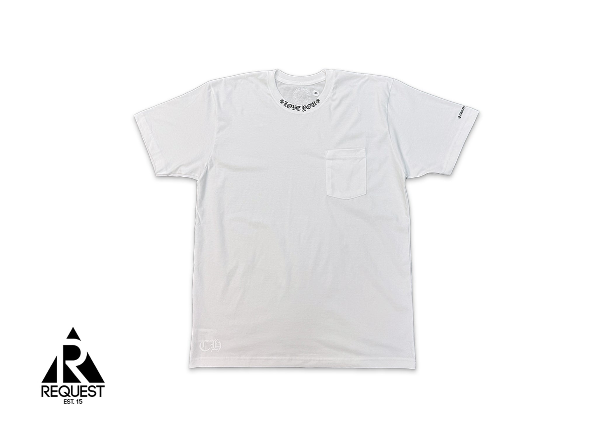 Chrome Hearts, Chrome Hearts Love You Neck Logo Tee "White"