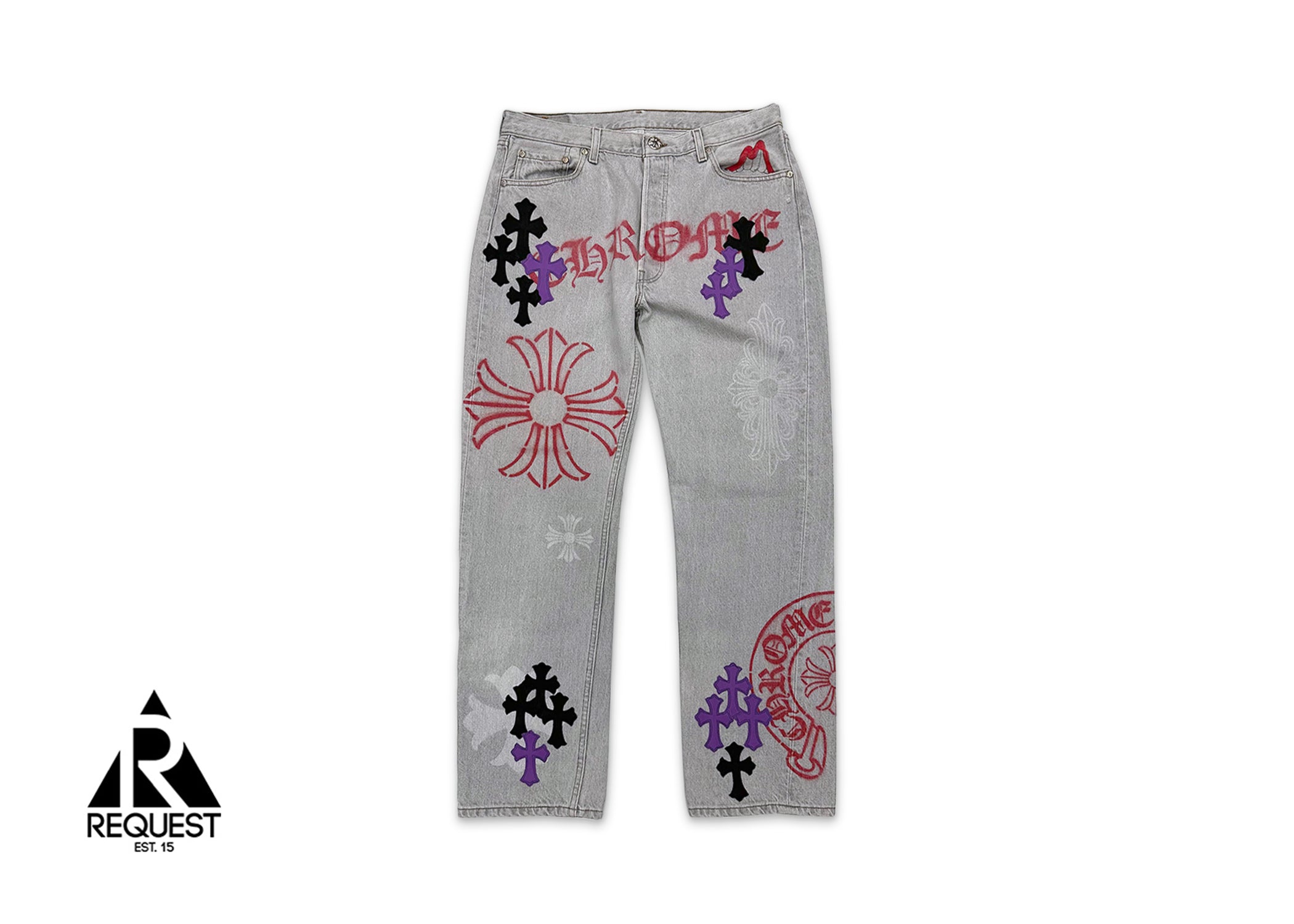 Levi's Grey Stencil Denim Matty Boy 1/1 “Black & Purple Crosses"