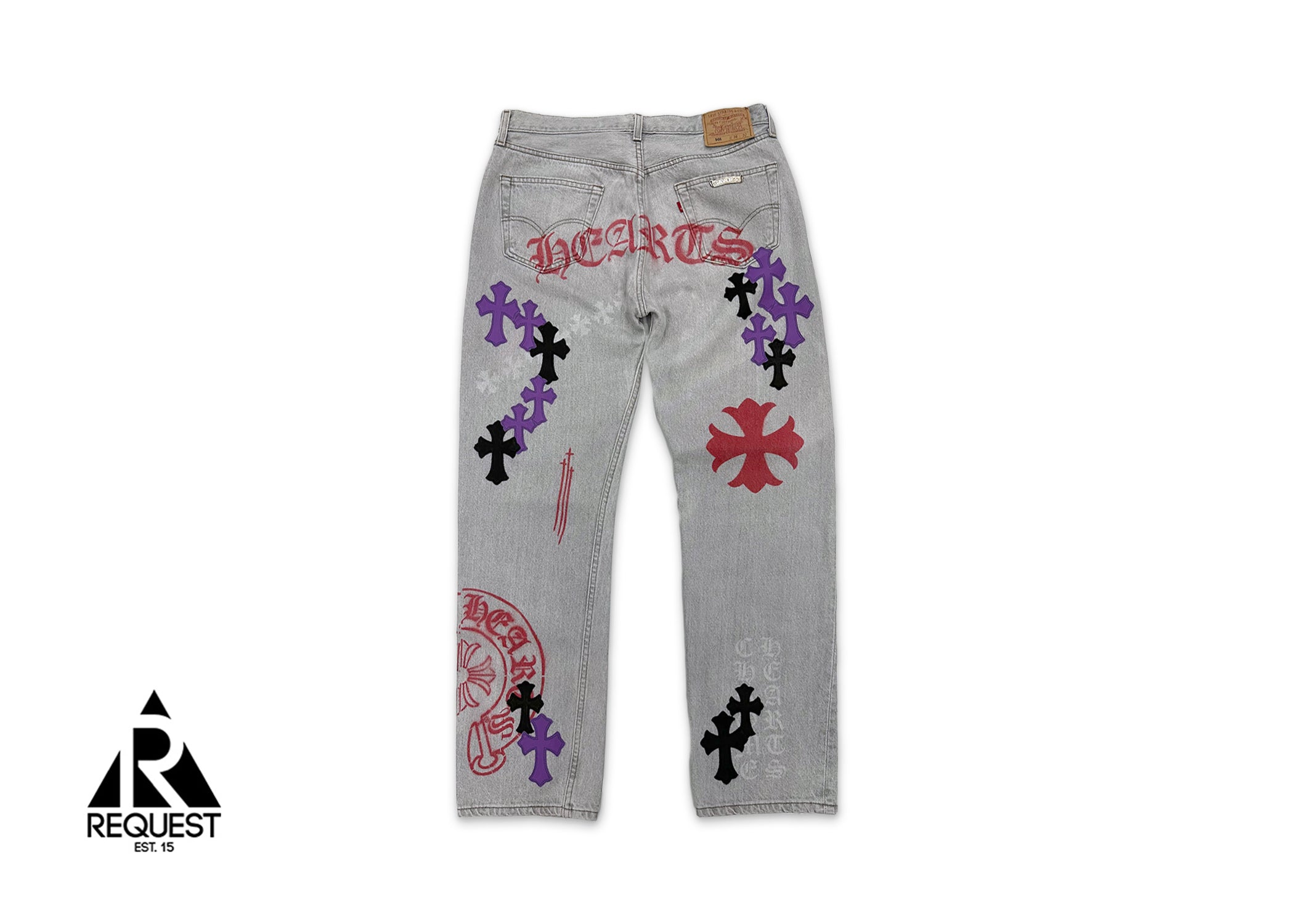 Levi's Grey Stencil Denim Matty Boy 1/1 “Black & Purple Crosses"