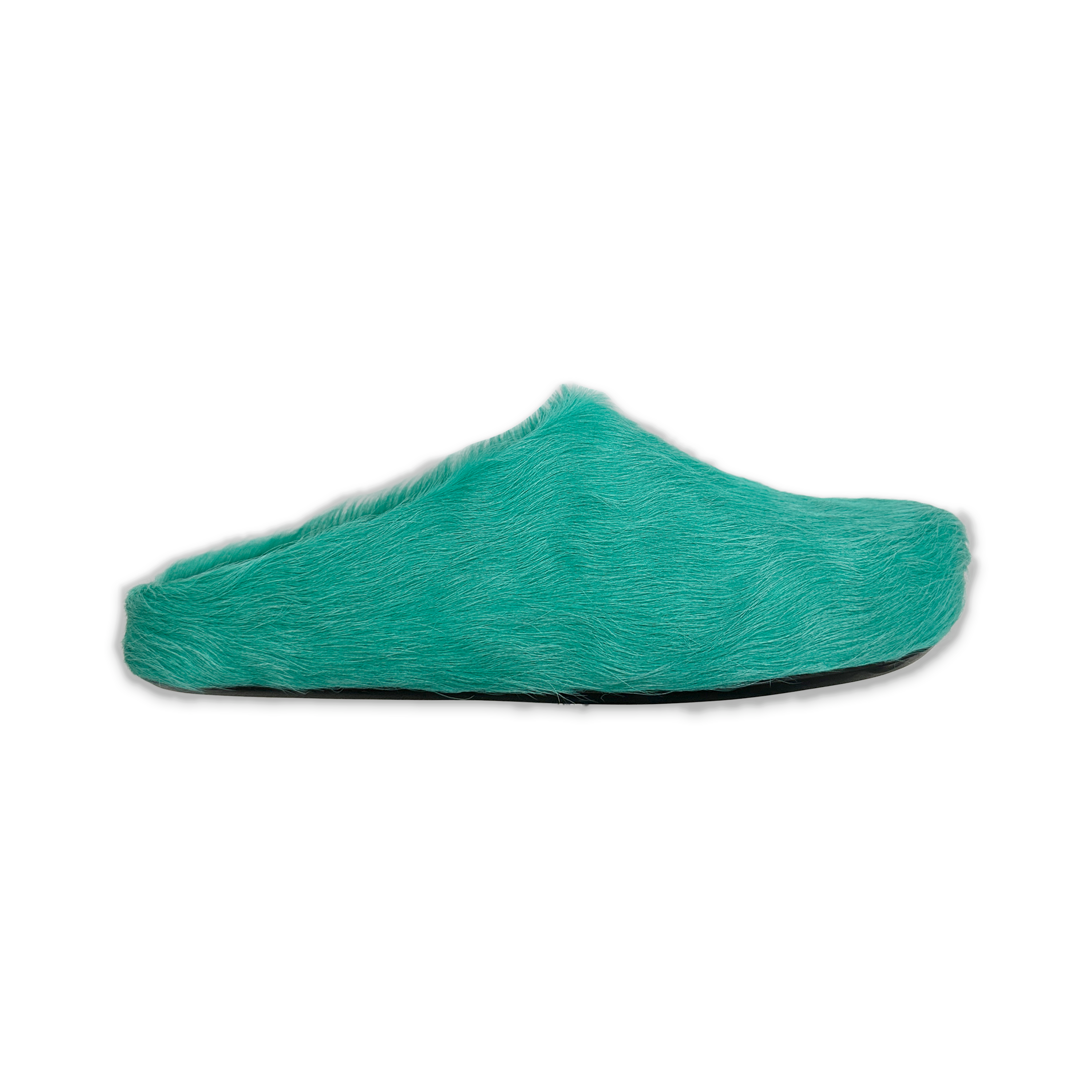 Marni, Calf Hair Sabot Slipper "Turquoise"