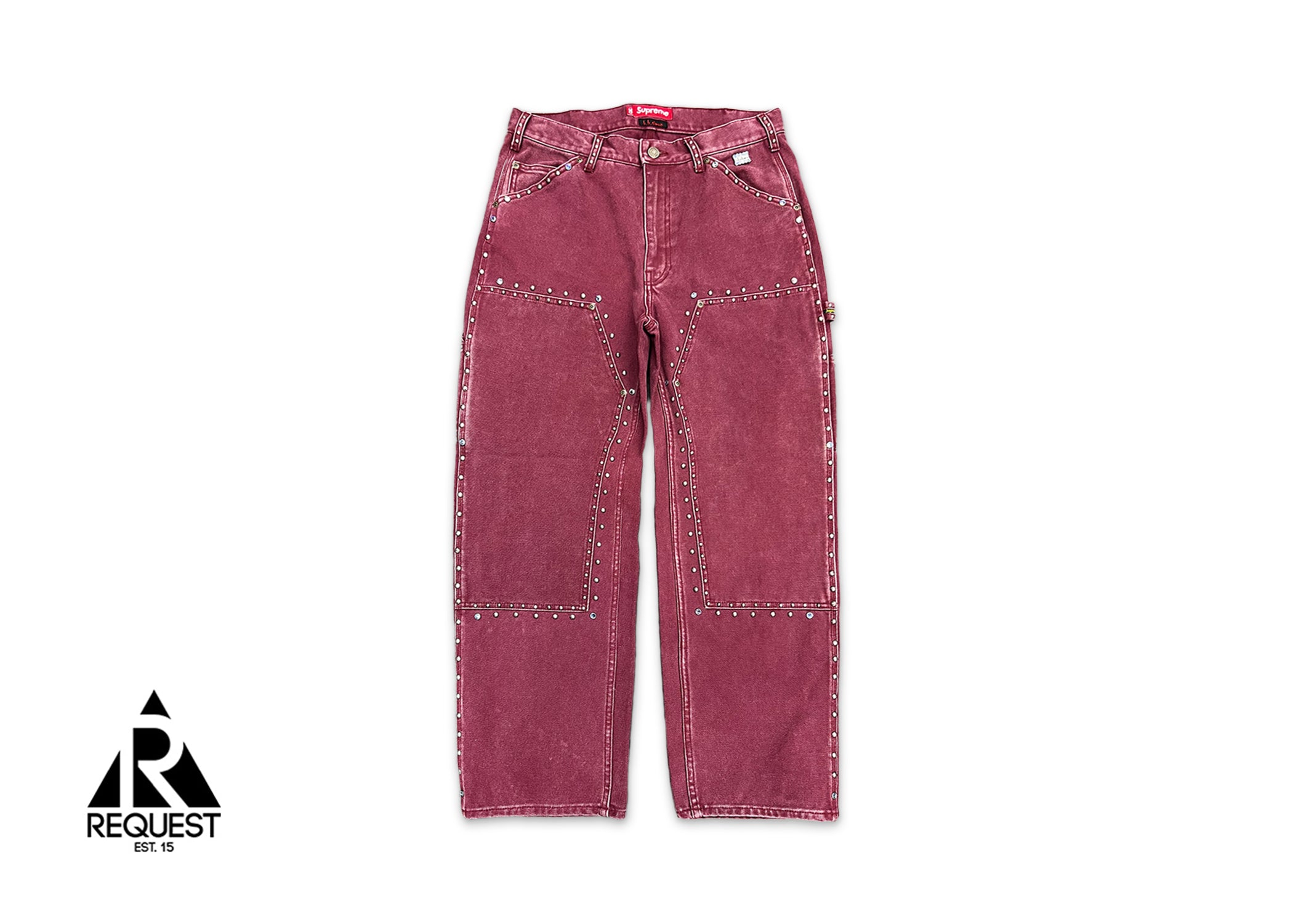 Supreme, x B.B. Simon Studded Double Knee Painter Pant "Burgundy"