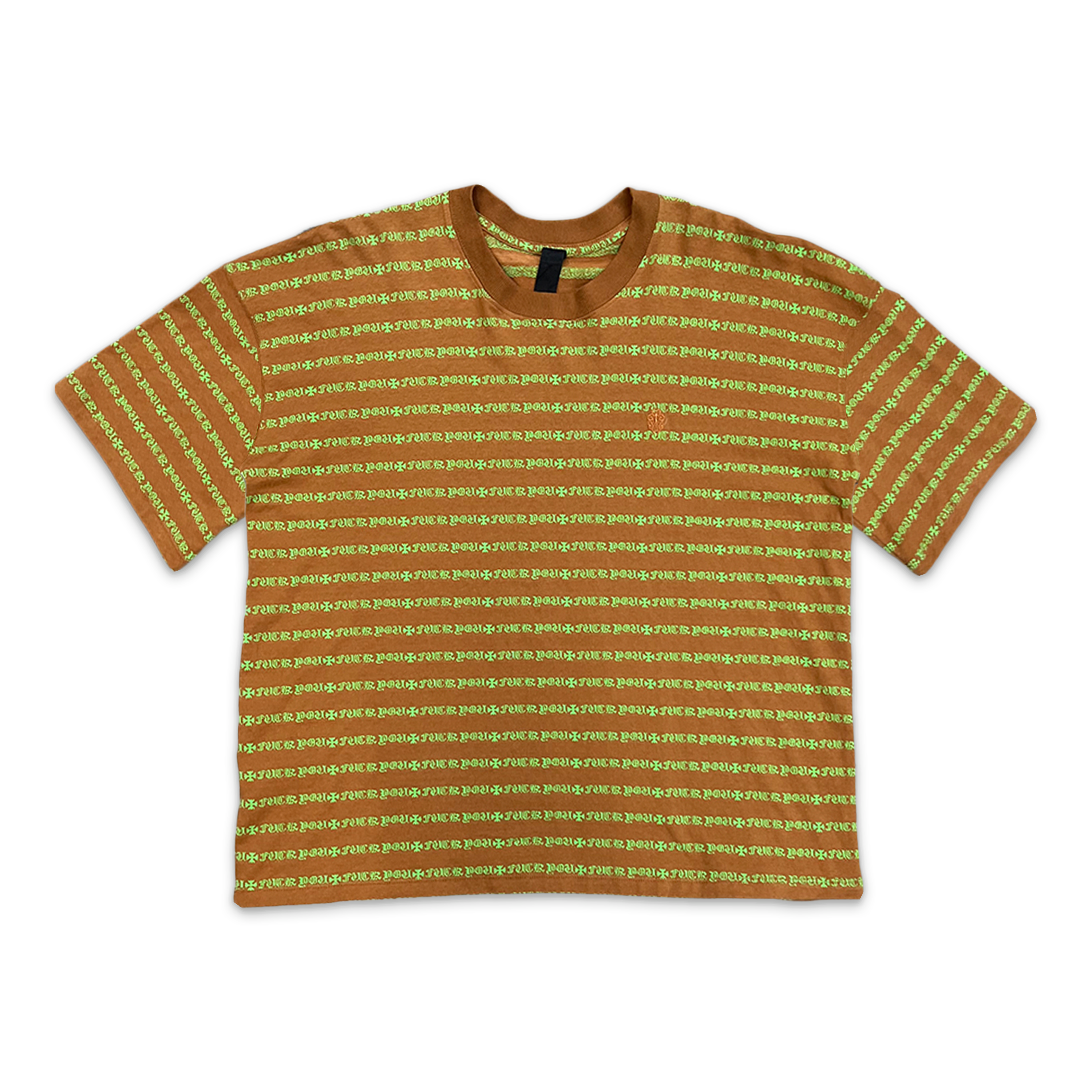 F*ck You Stripe Logo Tee "Brown/Green"