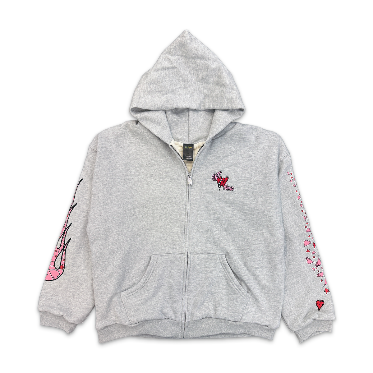 Anti Promo Sadistic Thermal Zip Up Hoodie "Grey"