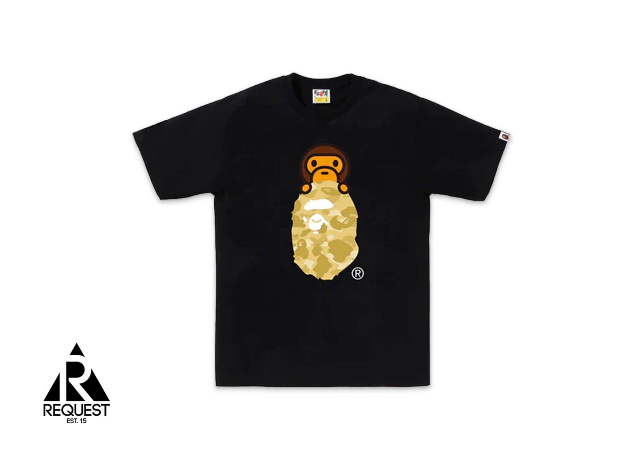 A Bathing Ape BAPE Color Camo Milo On Bape Head Tee (SS24) “Black/Yellow”