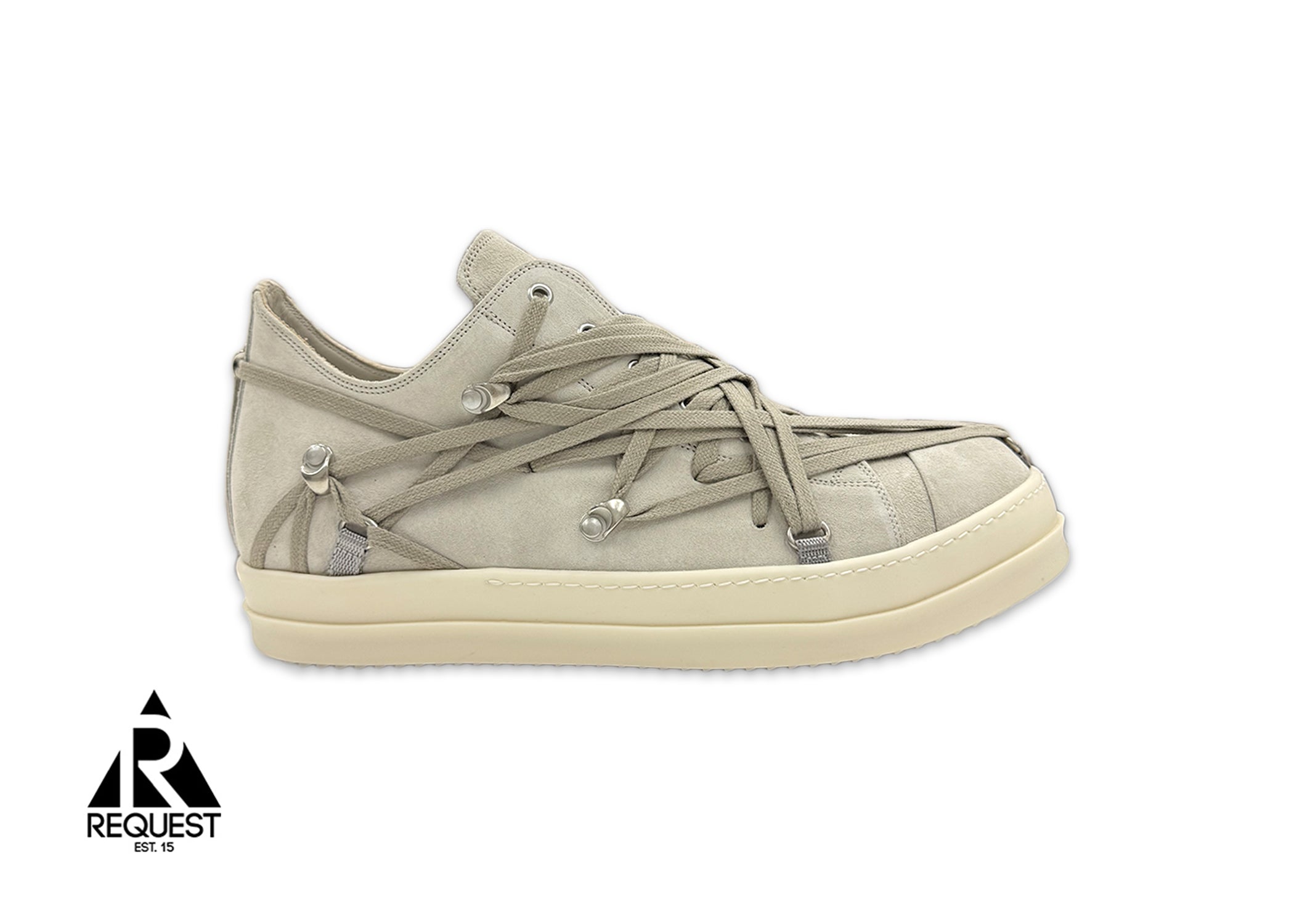 Rick Owens, Hollywood Ramones Suede Megalaced Low "Dinge Milk"