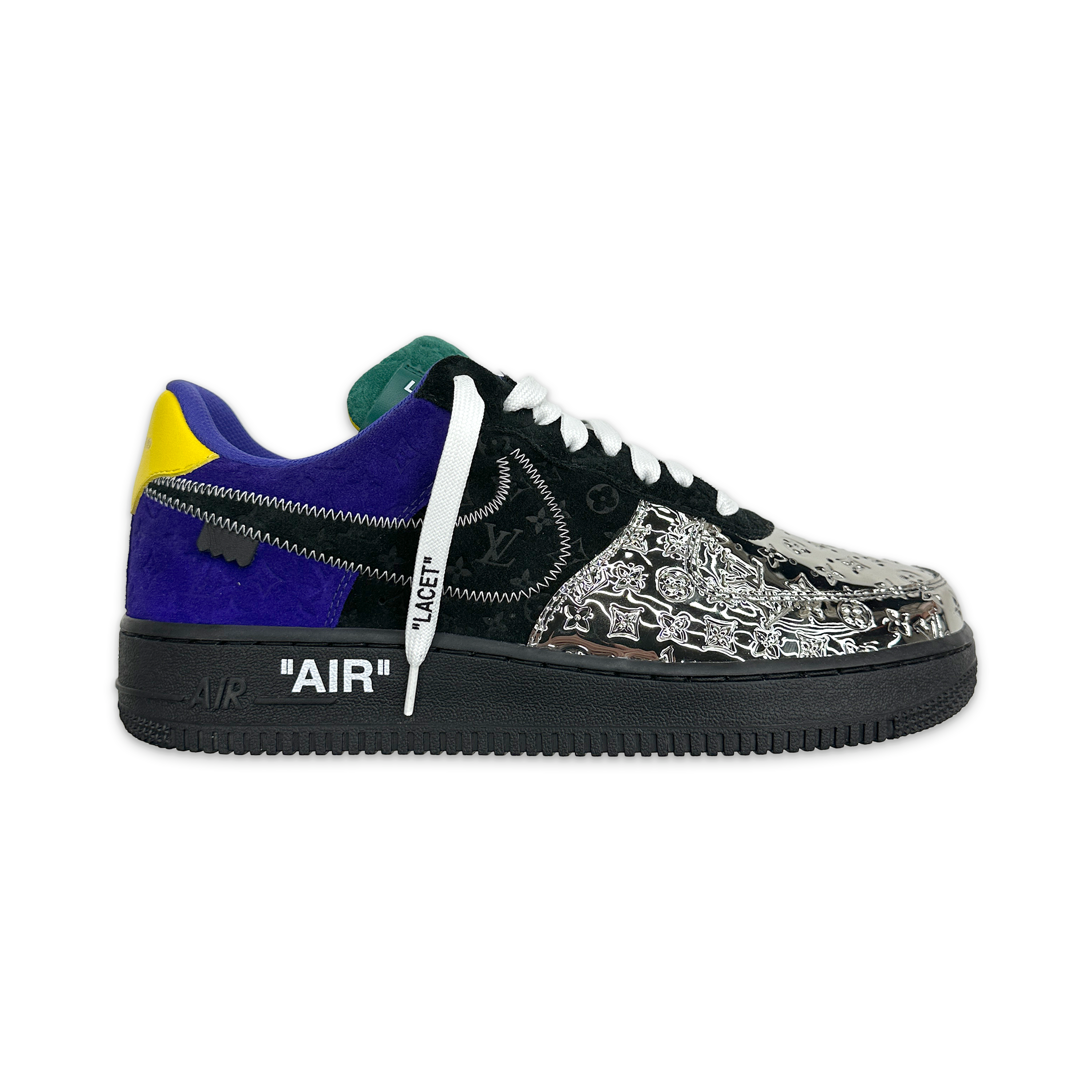 Louis Vuitton, Nike Air Force 1 Low "Black Metallic Silver"