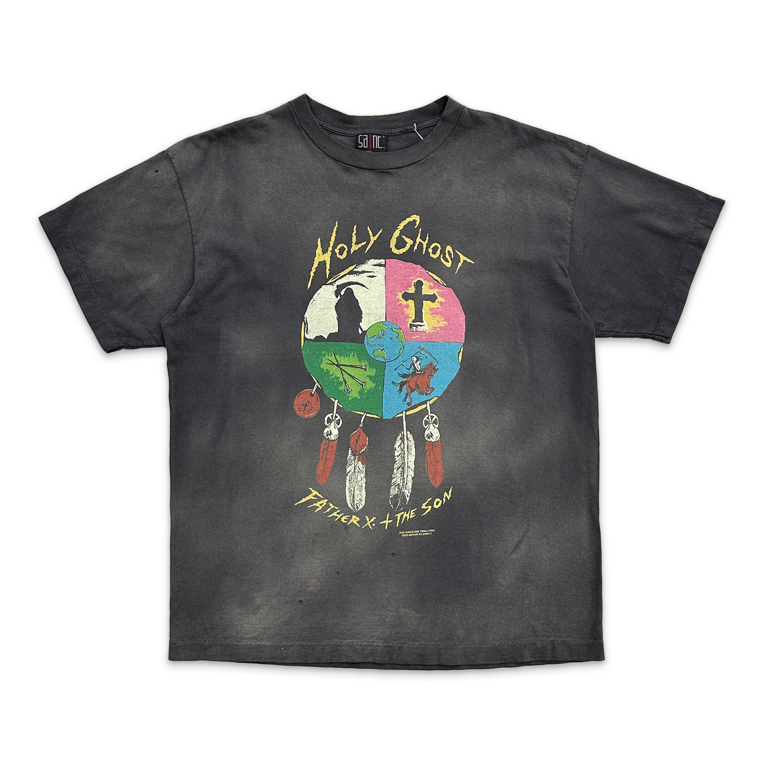 Saint Michael, x LASTMAN Holy Ghost Tee "Vintage Black"