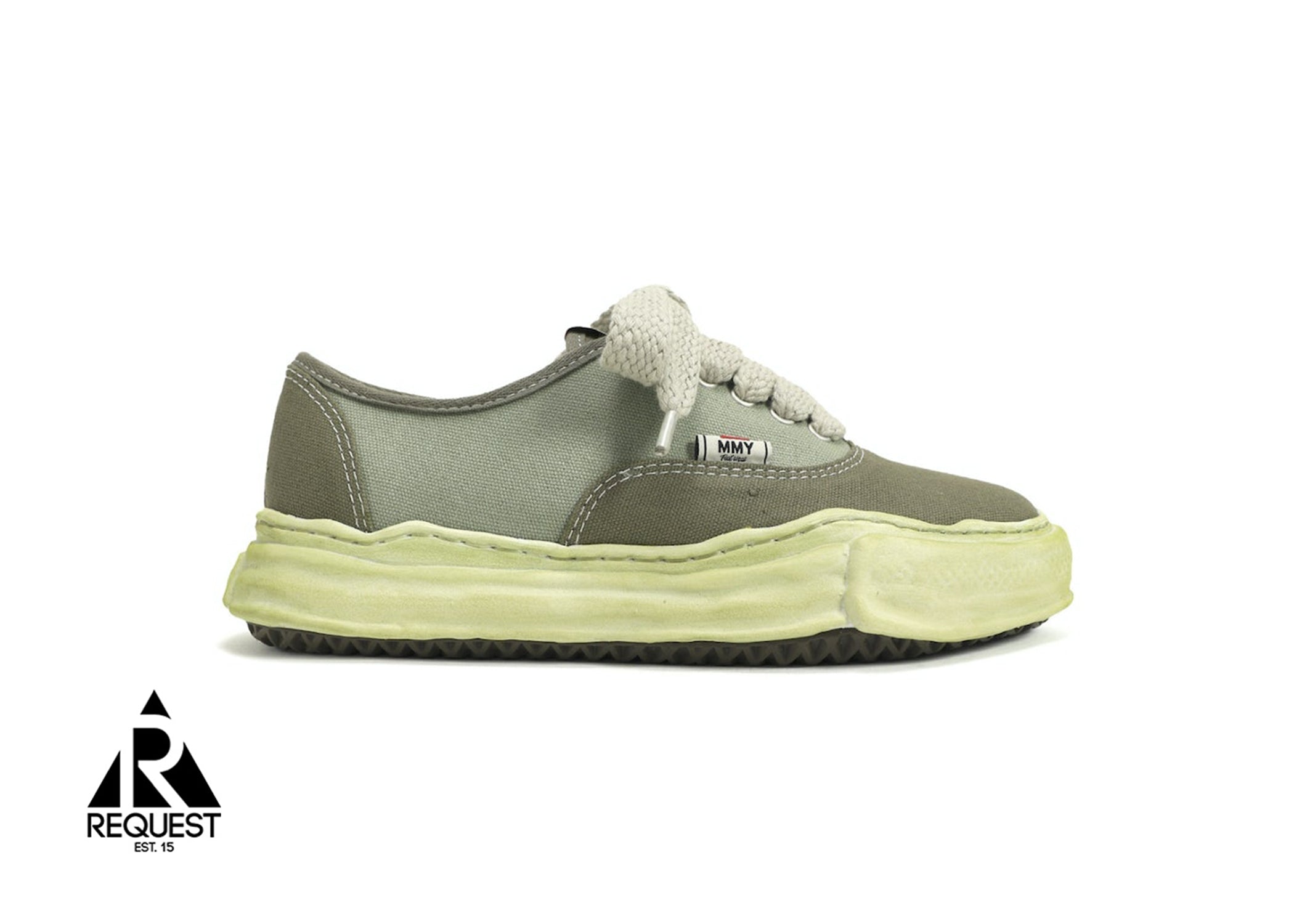 Mihara Yasuhiro Baker OG Sole Overdyed Canvas Low "Green"
