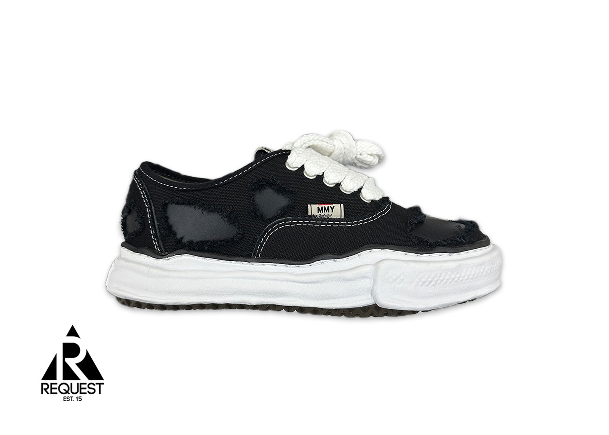 Mihara Yasuhiro Baker OG Sole Broken Leather Canvas Low "Black"