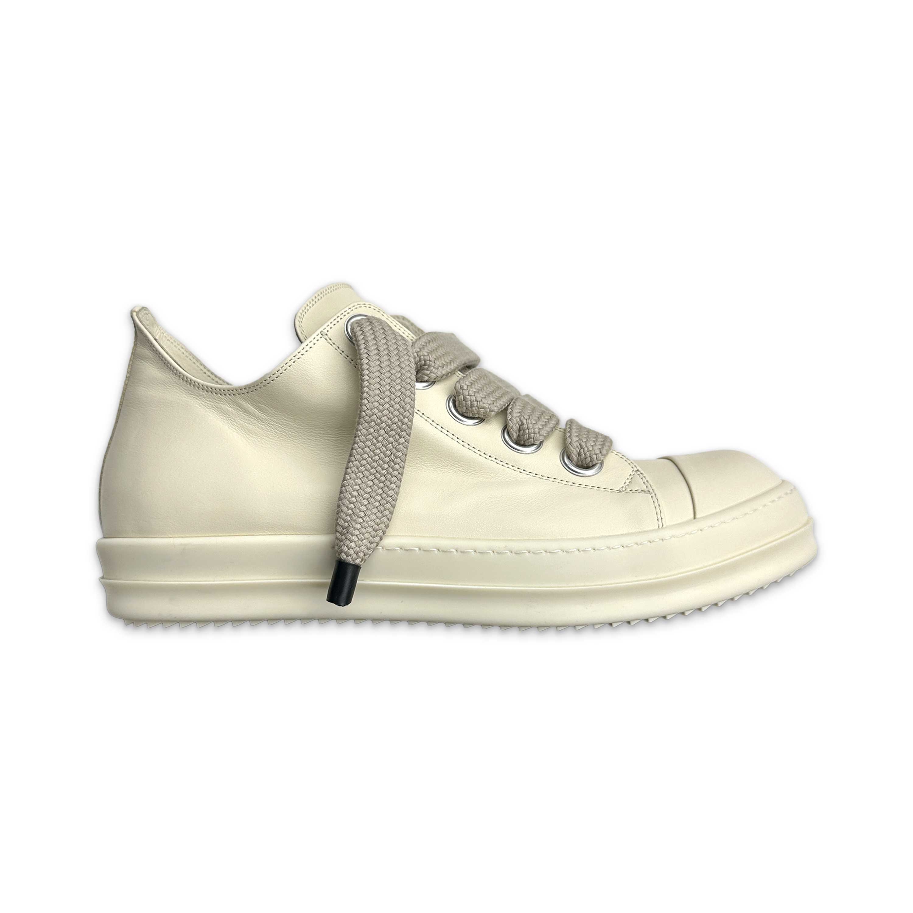 Rick Owens, Temple Jumbo Lace Leather Ramones Low "Milk"