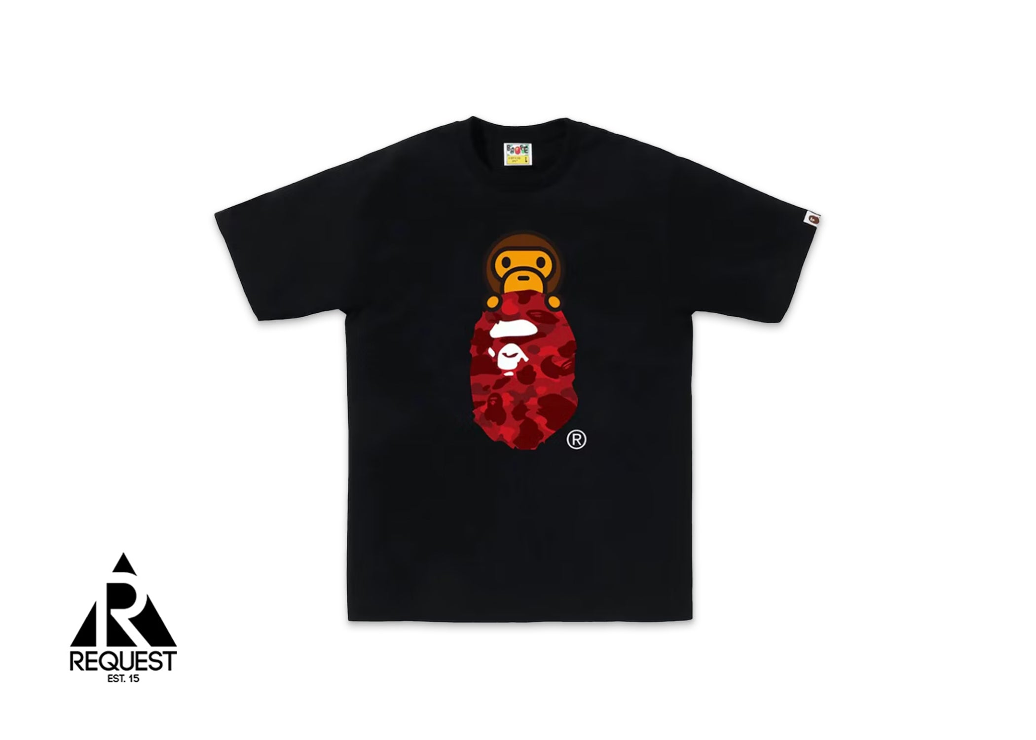 A Bathing Ape BAPE Color Camo Milo On Bape Head Tee (SS24) “Black/Red”
