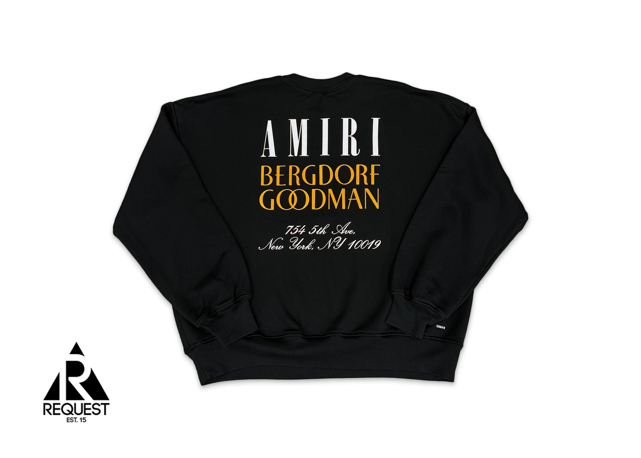 Amiri, Bergdorf Goodman Logo Crewneck Sweatshirt "Black"
